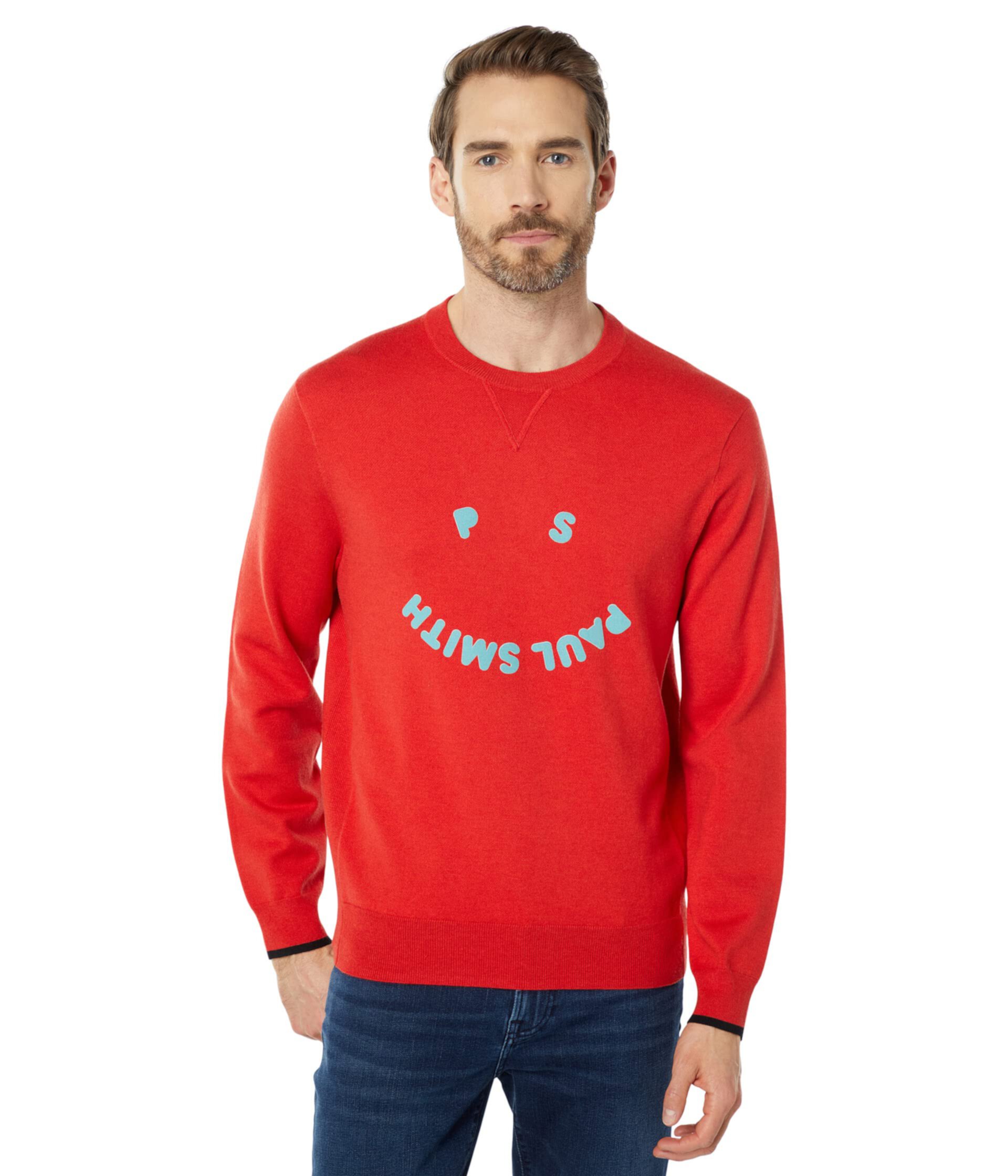 Мужской Пуловер Paul Smith Pullover Crew Neck Happy Paul Smith