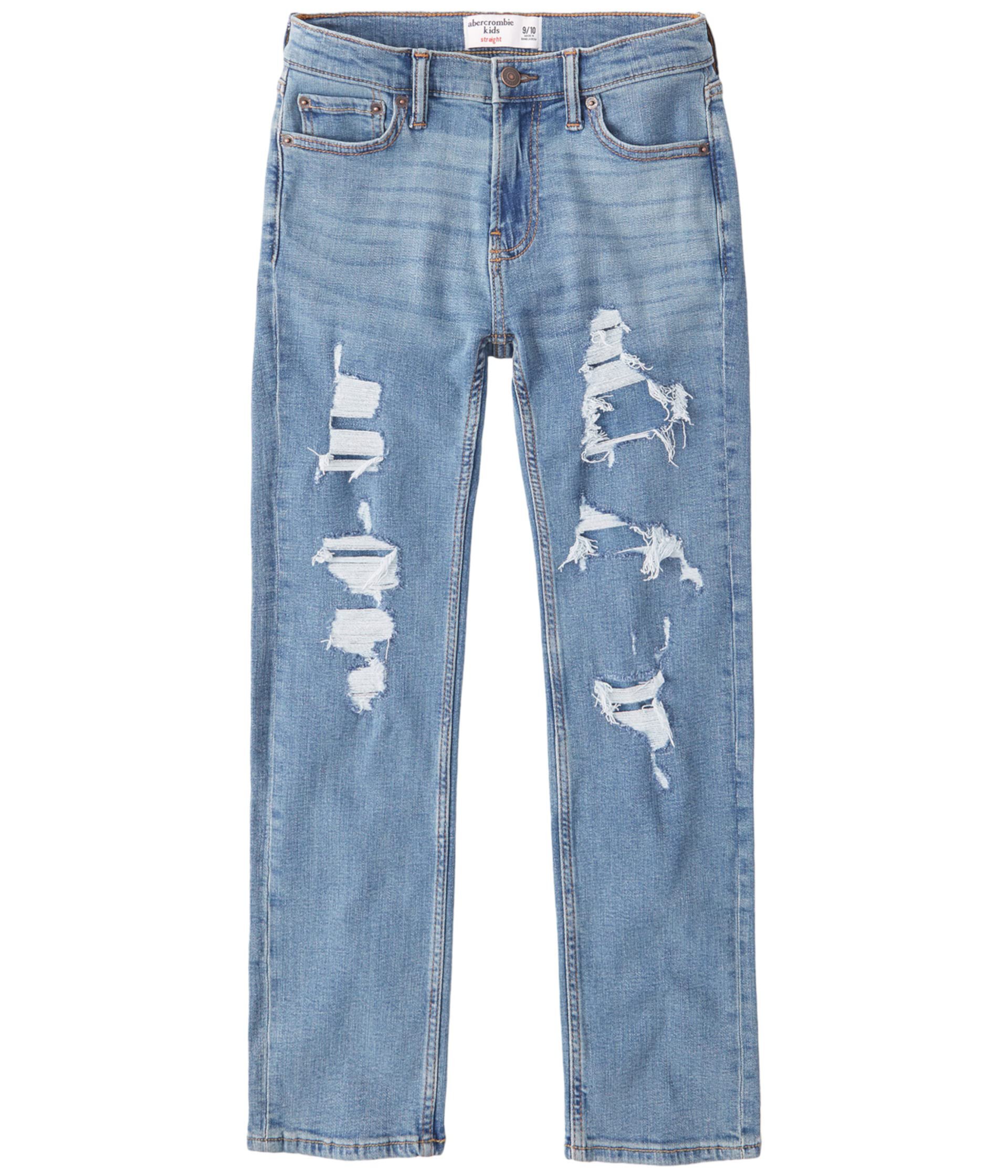Прямые легкие рваные джинсы (для детей младшего и школьного возраста) Abercrombie kids