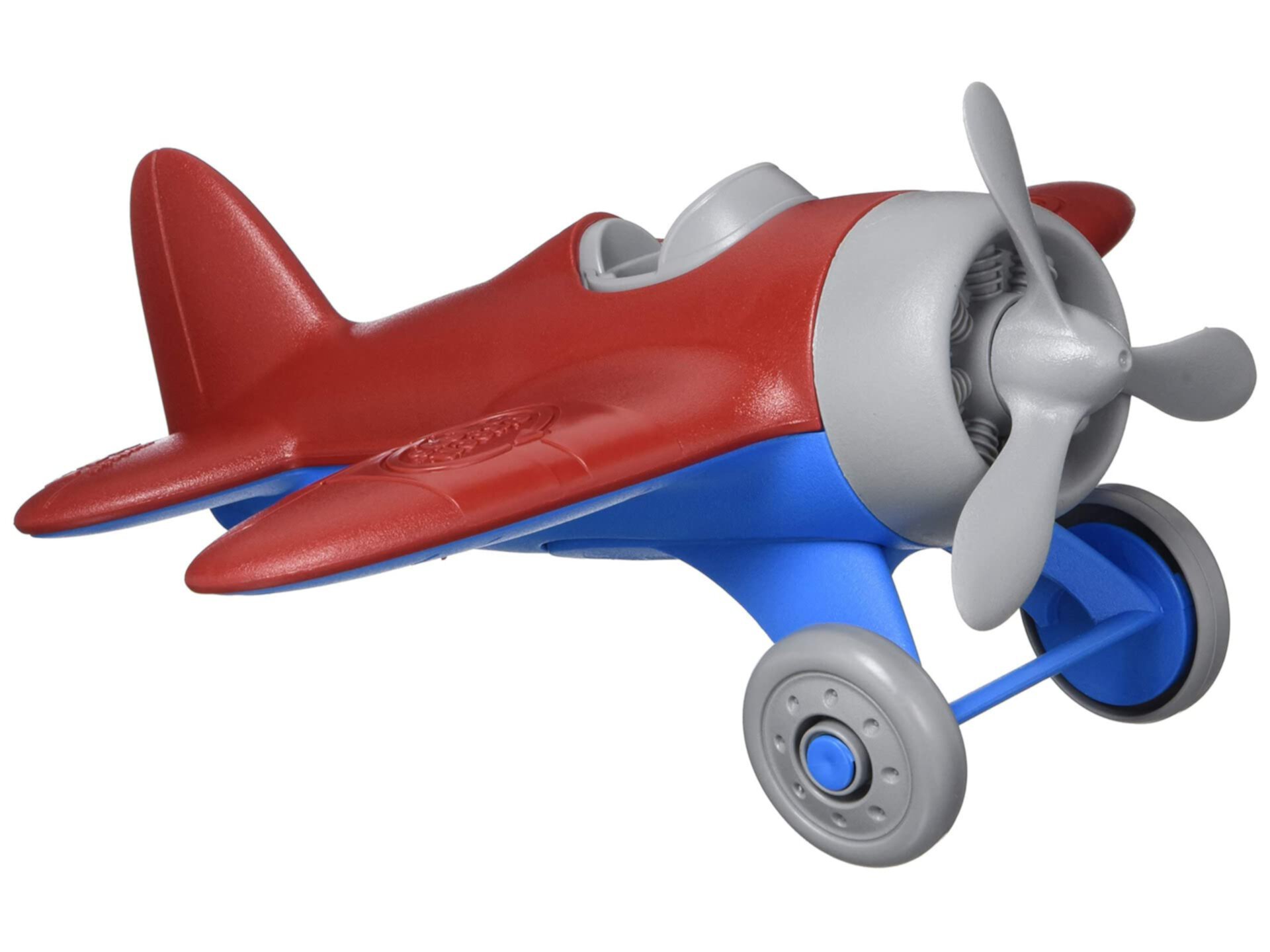 Самолет с зелеными игрушками, красный / синий CB - ролевая игра, двигательные навыки, детский летающий игрушечный автомобиль. Не содержит BPA, фталатов, ПВХ. Можно мыть в посудомоечной машине, переработанный пластик, сделано в США. Green Toys