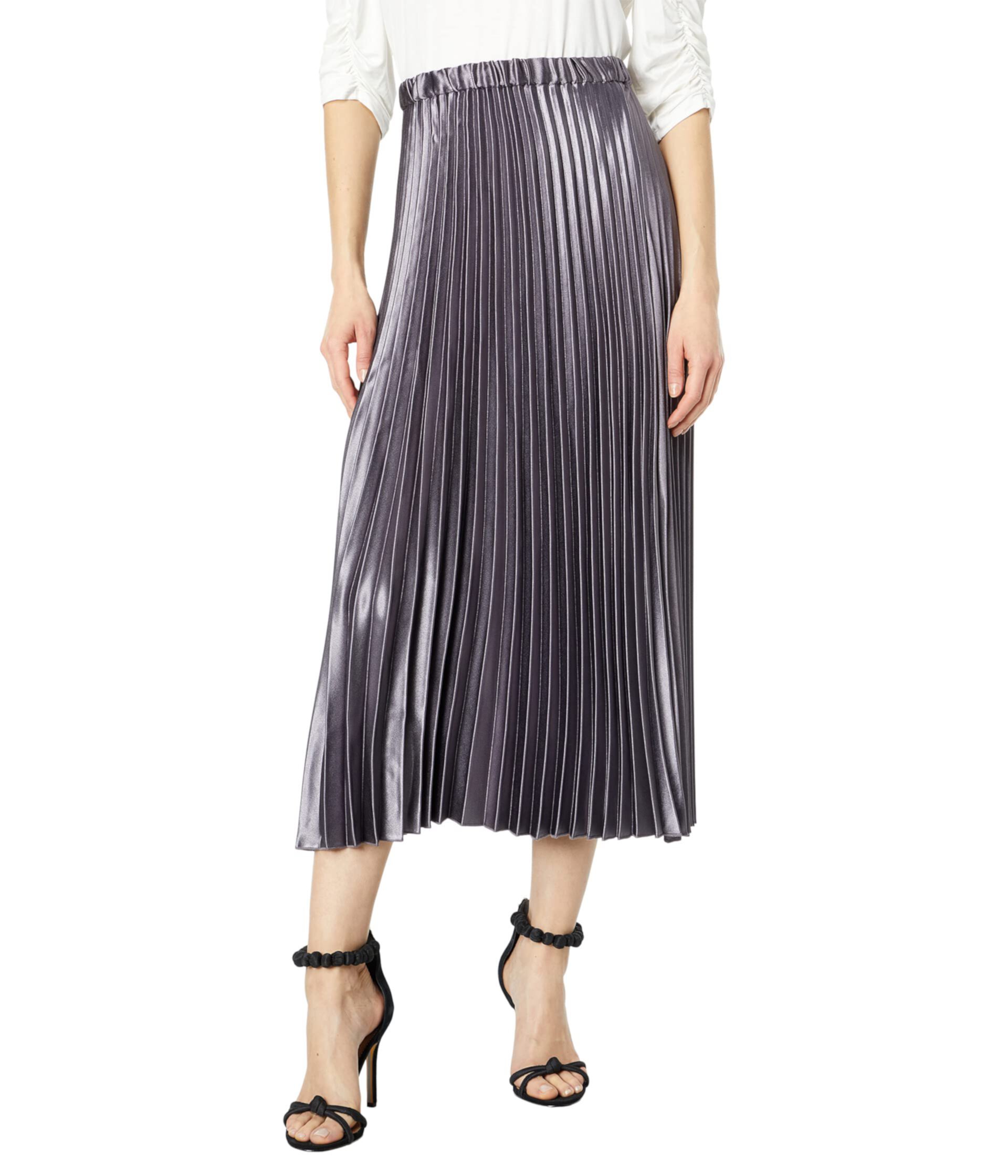 Атласная макси-юбка со складками Anne Klein