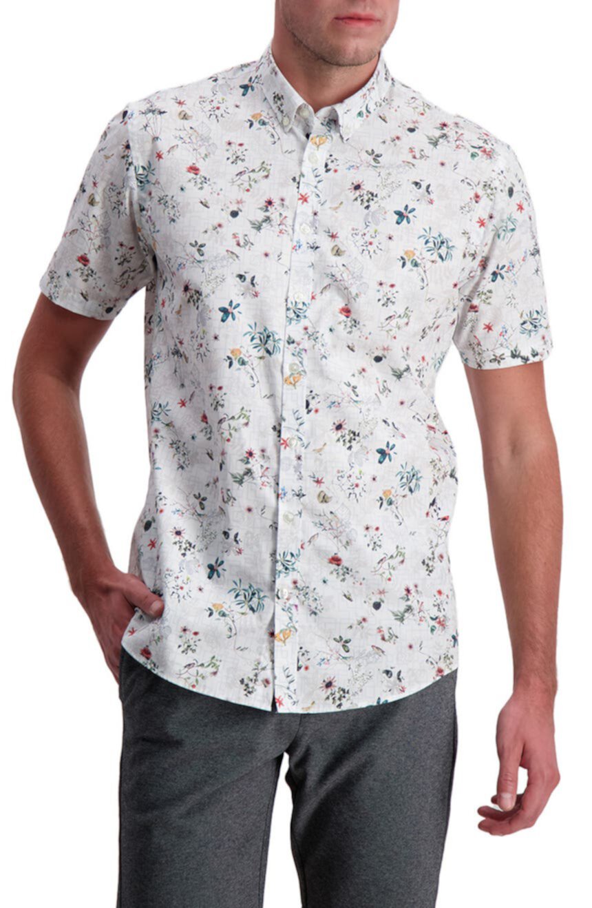 Рубашка Slim Fit с коротким рукавом с цветочным принтом Lindbergh