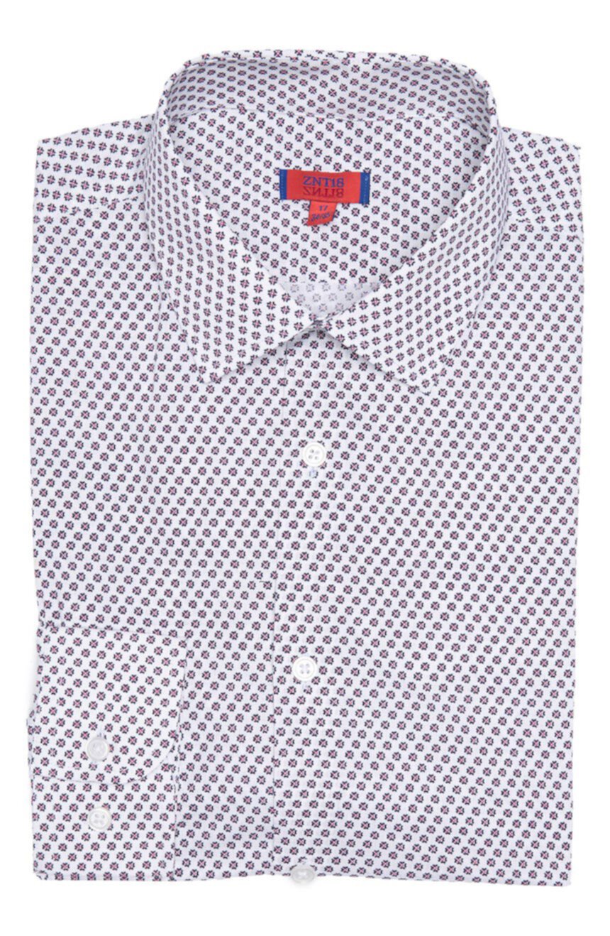 Классическая рубашка с геометрическим принтом Modern Trim Fit ZNT18