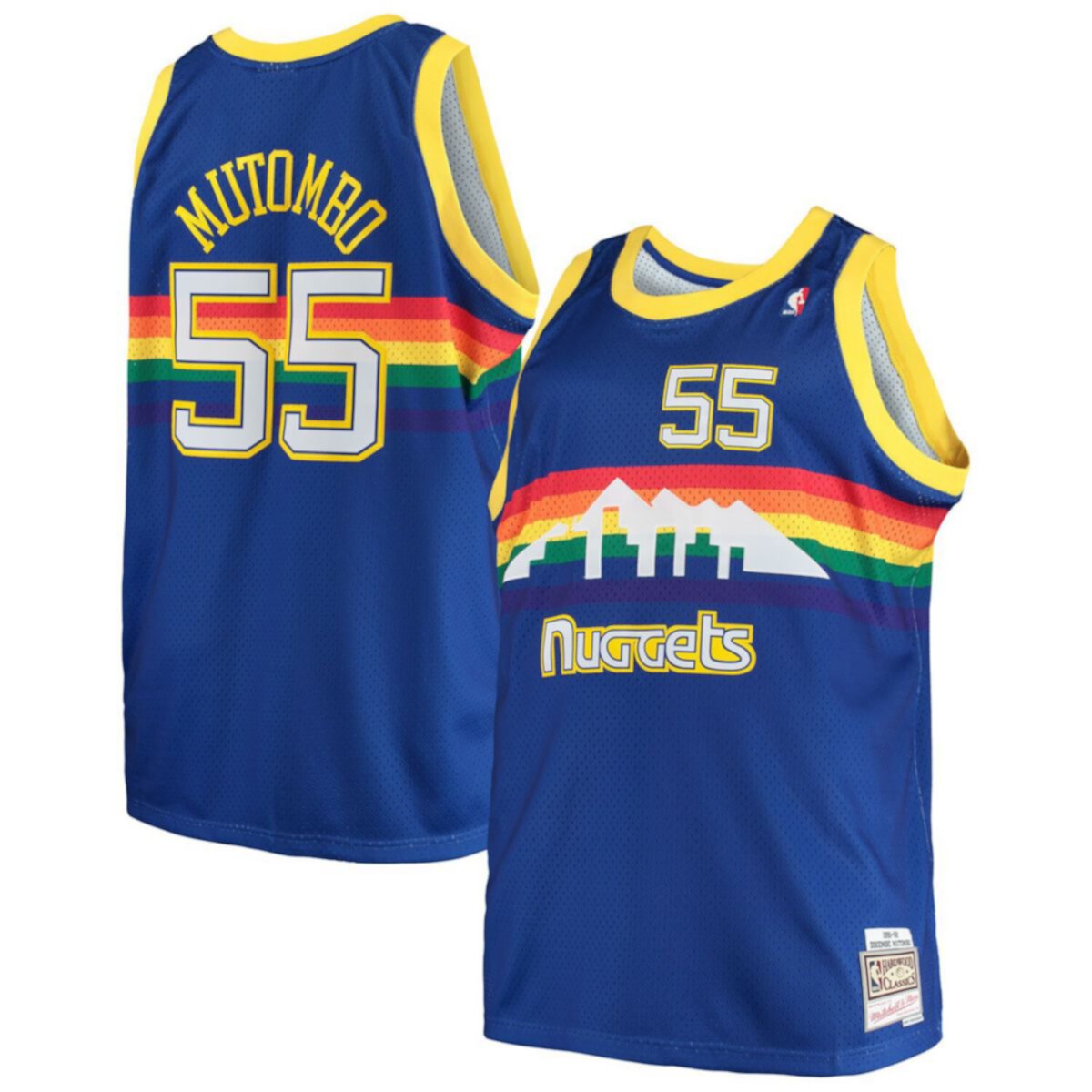 Мужская Футболка Mitchell & Ness Dikembe Mutombo Royal Denver Nuggets Big & Tall Hardwood Classics Mitchell & Ness