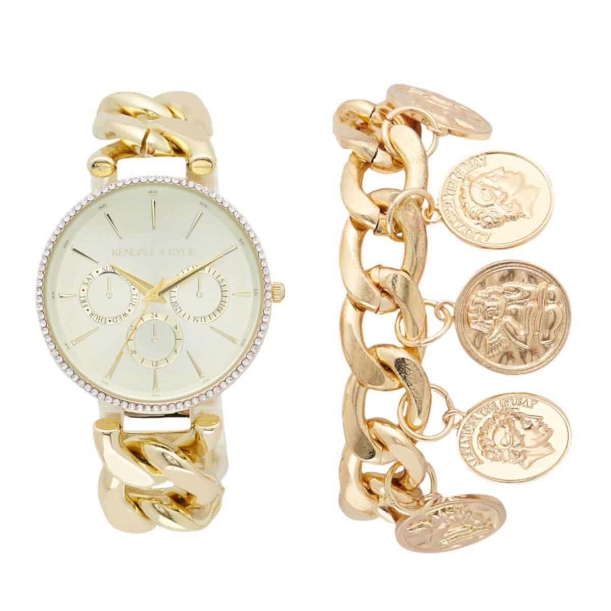 Женские часы с кристаллами и браслет с медальоном KENDALL & KYLIE KENDALL + KYLIE