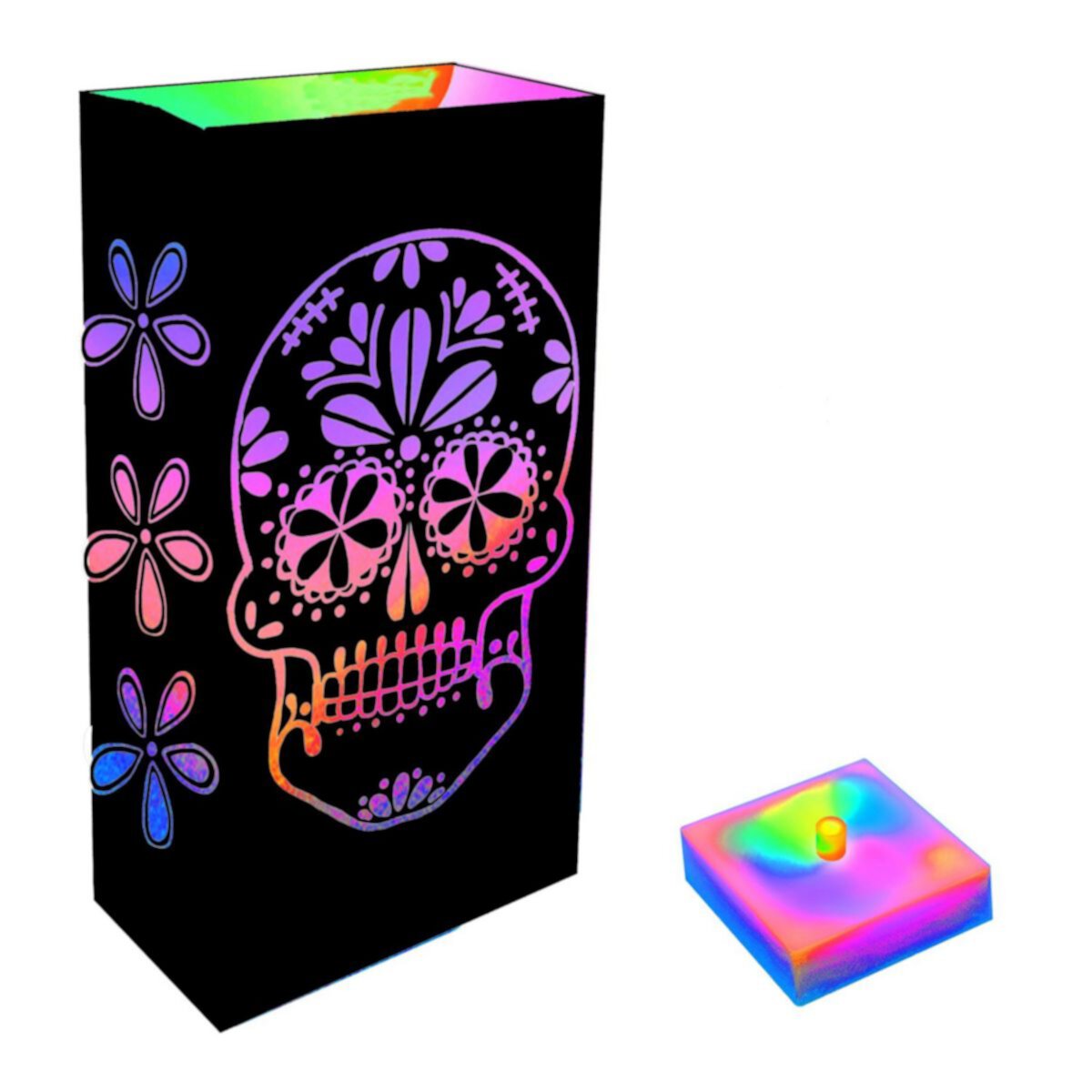 Меняющая цвет светодиодная сумка Luminaria Sugar Skull со светодиодной подсветкой и набором из 6 предметов LumaBase