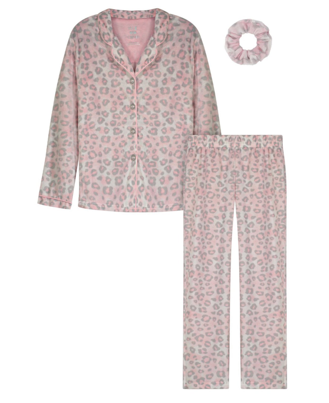 Пижама в стиле пальто для больших девочек с резинкой для волос, комплект из 3 предметов Sleep On It