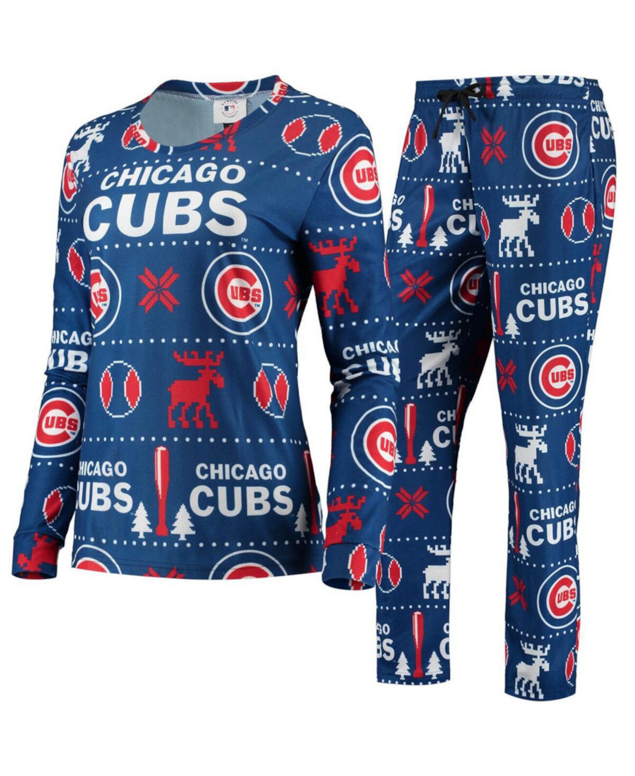 Женский пижамный комплект Royal Chicago Cubs Ugly FOCO