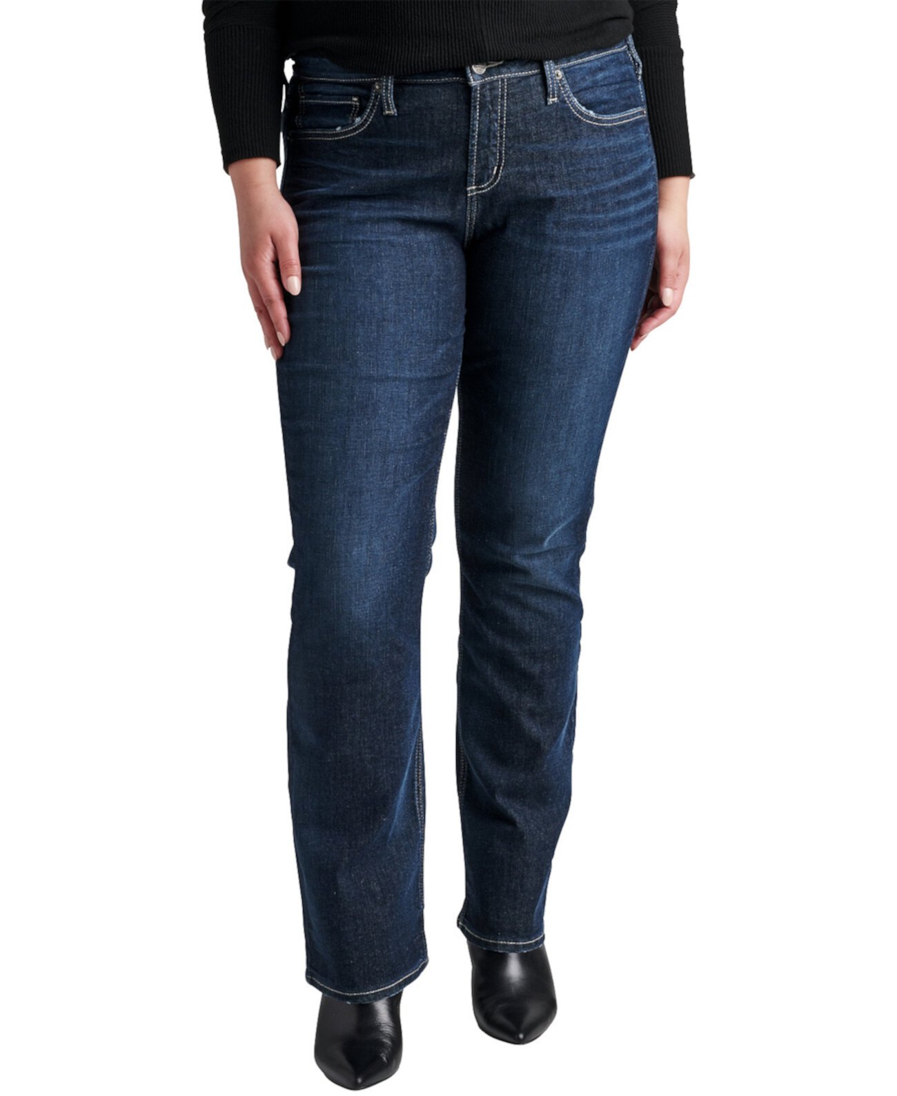 Джинсы со средней посадкой и пышными формами больших размеров Silver Jeans Co.