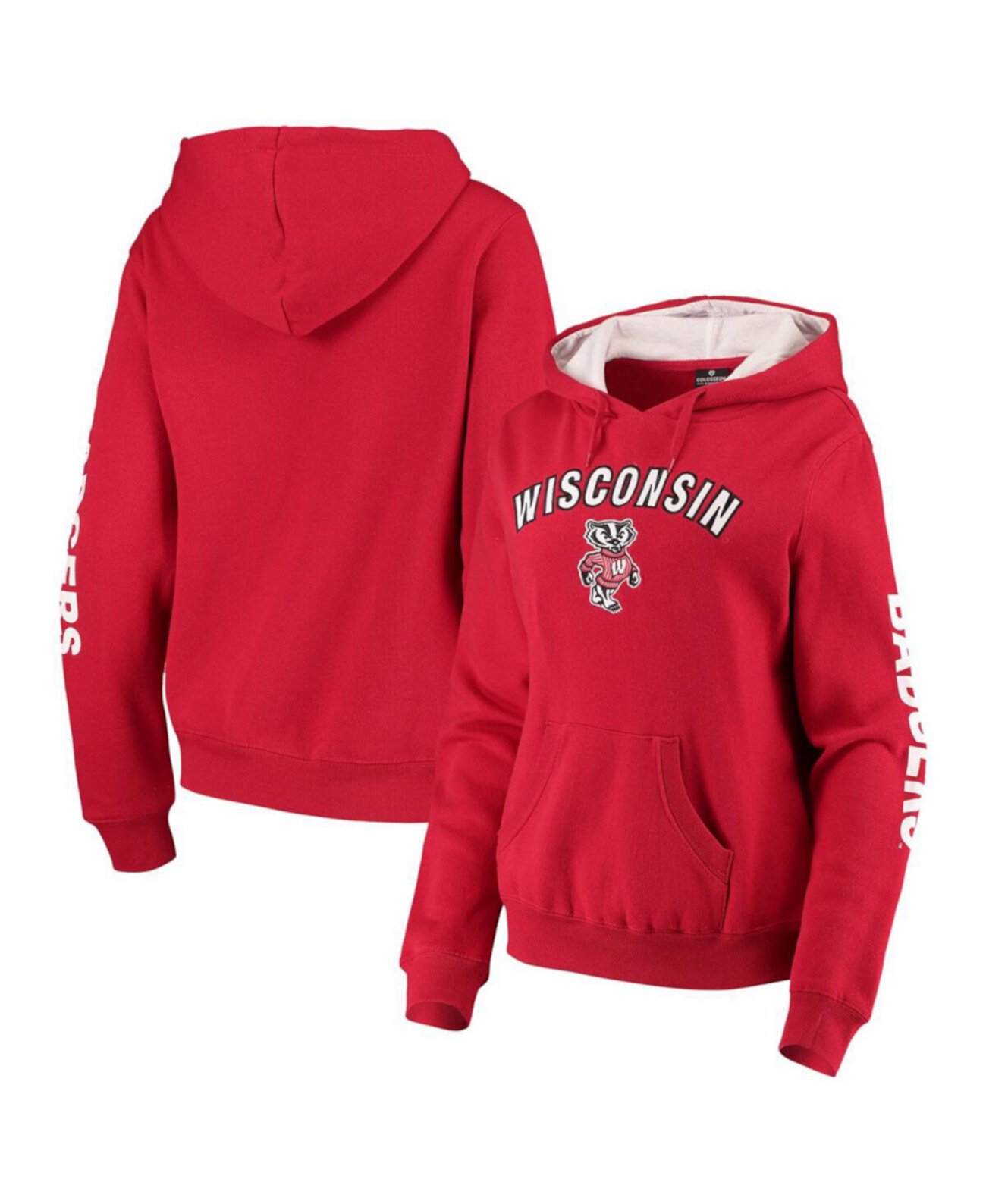 Женский пуловер с капюшоном Red Wisconsin Badgers Loud and Proud Colosseum