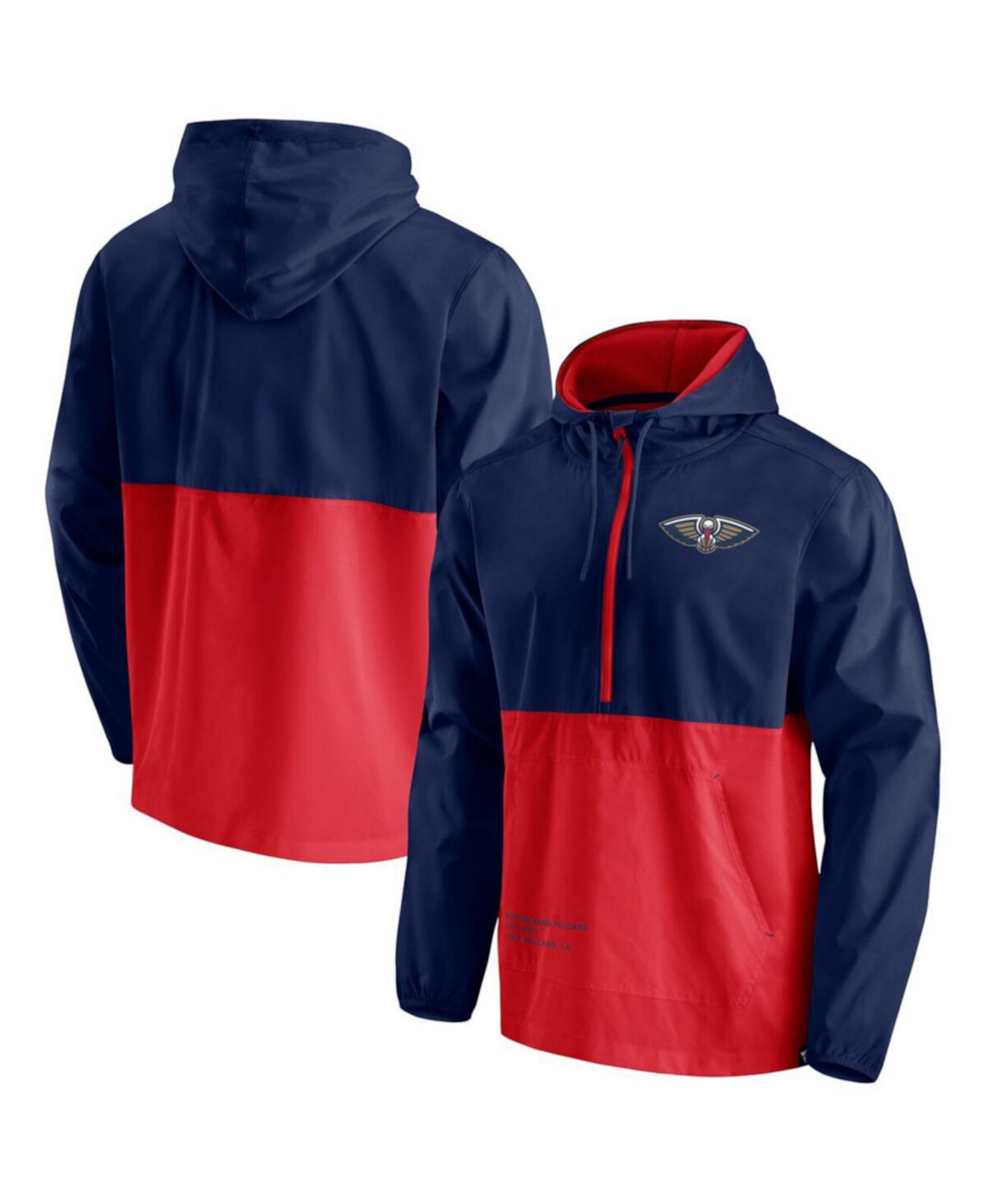 Мужская Куртка Fanatics New Orleans Pelicans Anorak Block Party Windbreaker с Половинной Молнией Fanatics