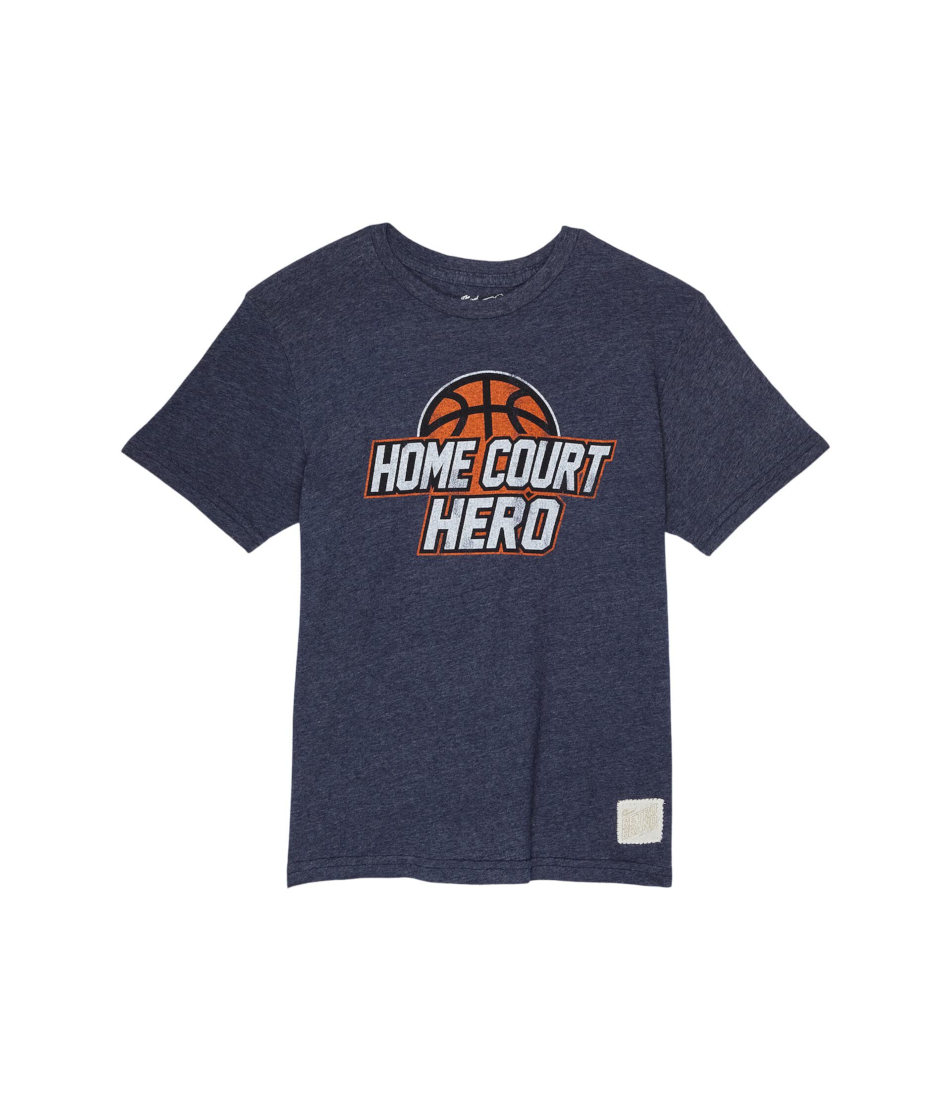 Футболка с коротким рукавом The Original Retro Brand Kids Tri-Blend Home Court Hero с графикой на груди, 50% полиэстер The Original Retro Brand Kids