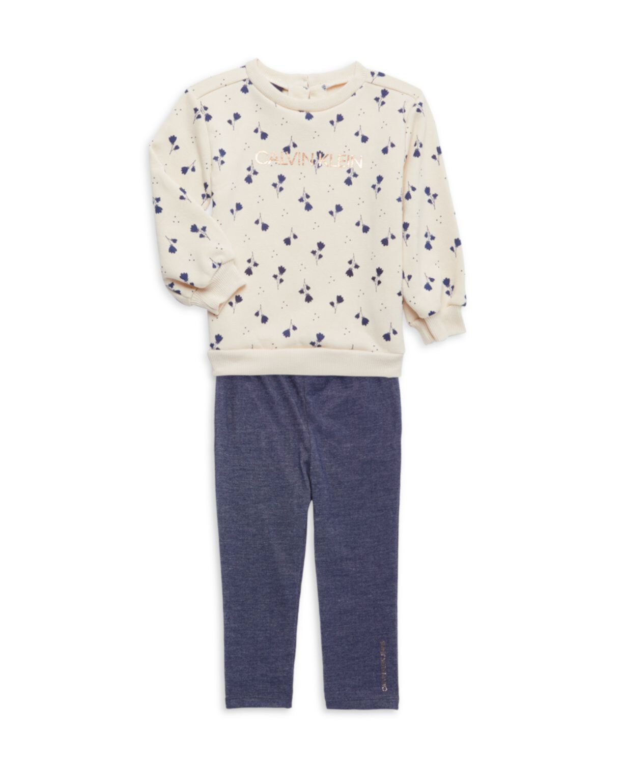 Двухкомпонентный свитер с цветочным рисунком и amp; Комплект брюк Calvin Klein