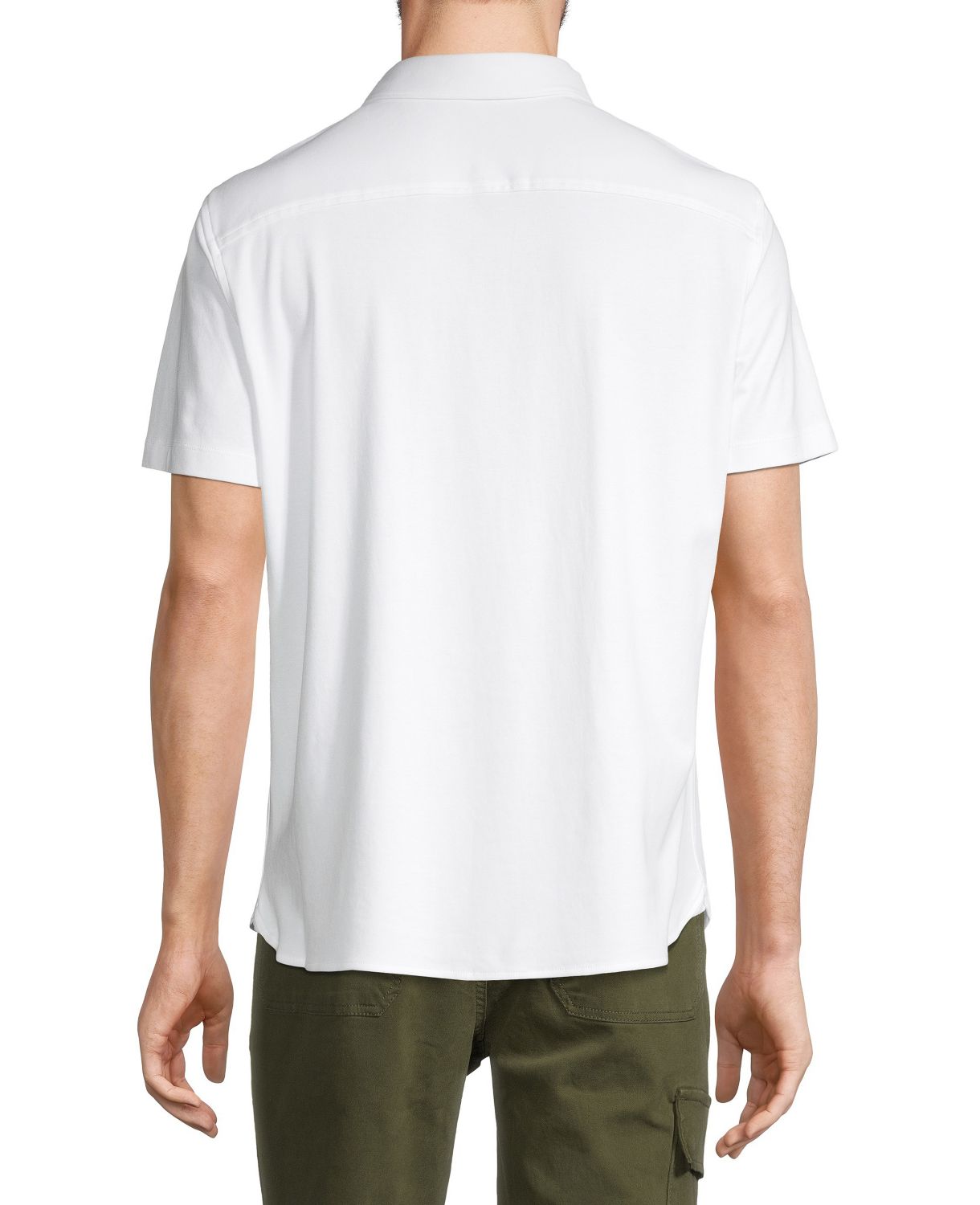 Рубашка из однотонного хлопка с пуговицами спереди Perry Ellis