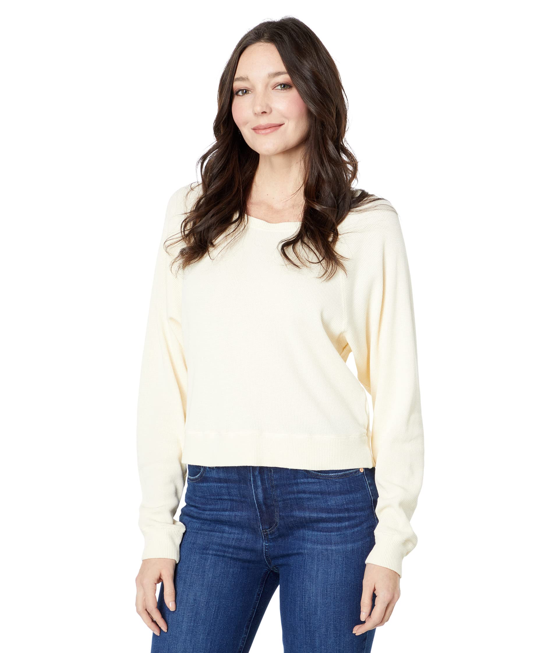 Свитшот с длинными рукавами Slouchy Raglan из модального термала от bobi Los Angeles, 56% хлопок, 40% модал bobi Los Angeles