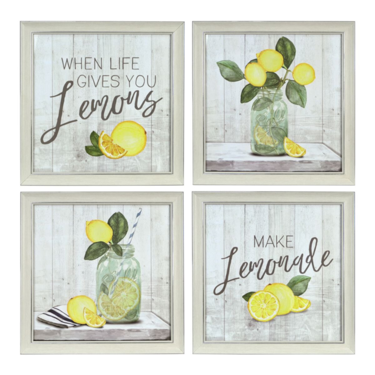 Набор из 4 предметов New View Ava Barrett Lemon Framed Wall Art из 4 предметов New View