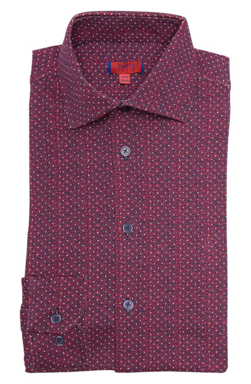 Красная классическая рубашка с цветочным принтом ZNT18
