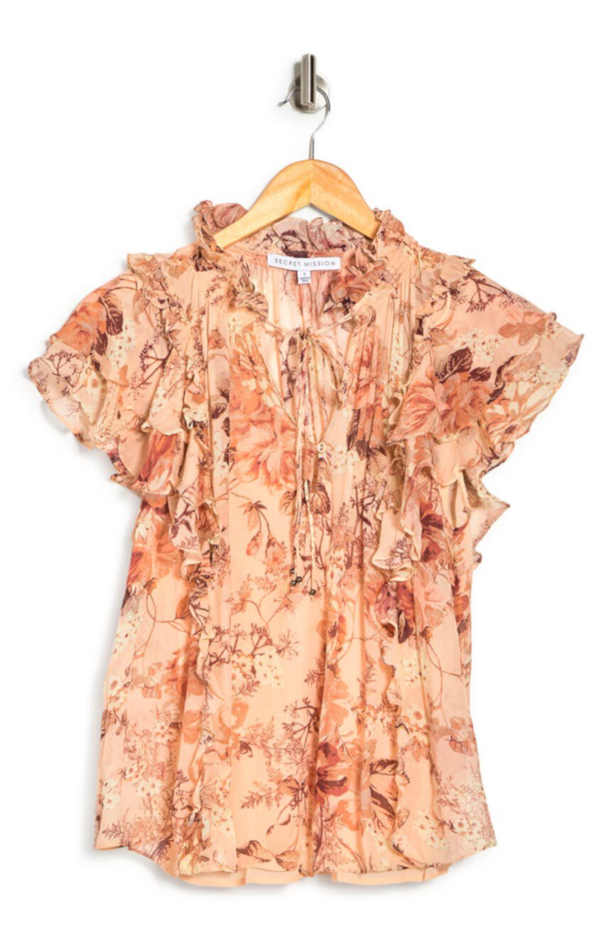 Шелковая блузка с цветочным принтом Katherine SECRET MISSION