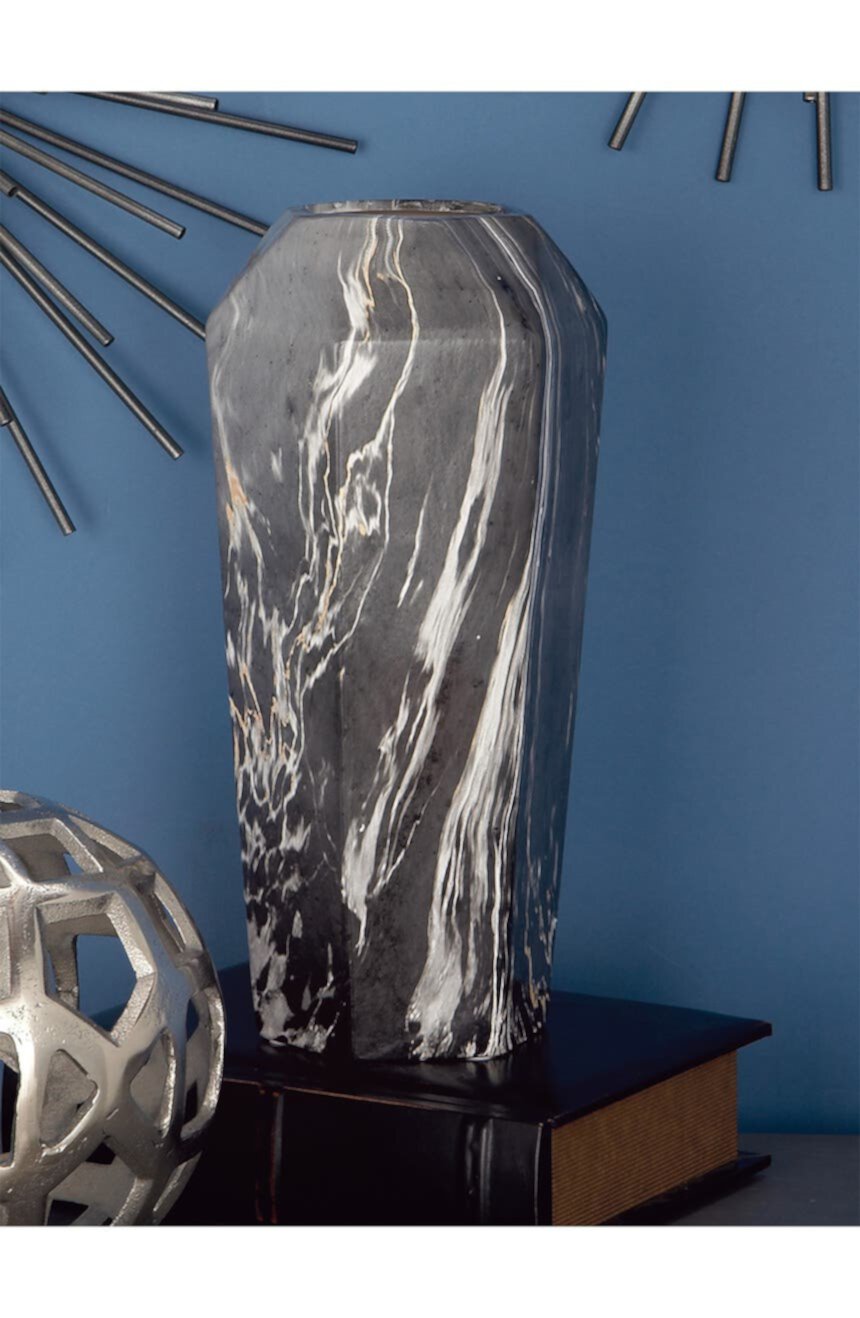 Черная керамическая современная ваза - 14 x 6 x 6 дюймов VIVIAN LUNE HOME