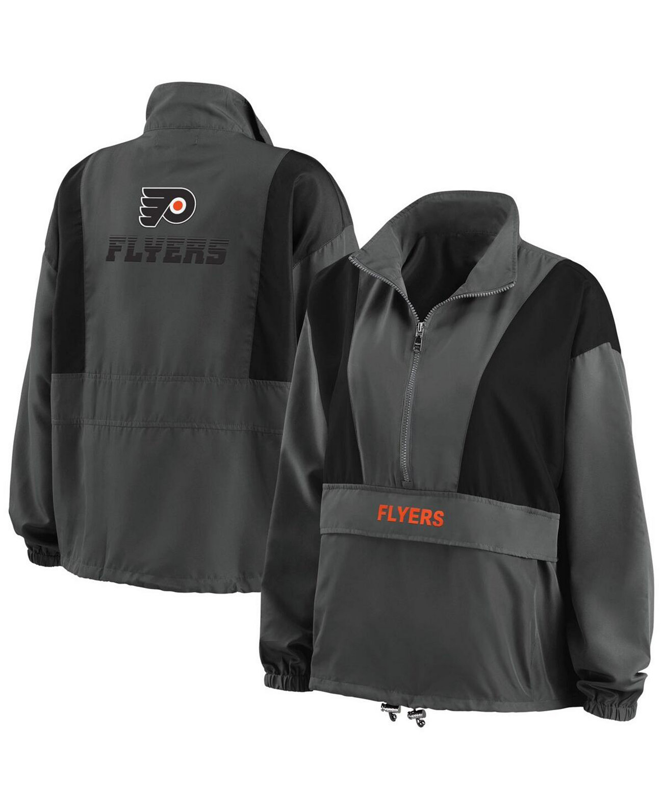 Женская Куртка WEAR by Erin Andrews Charcoal Philadelphia Flyers Popover Packable Half-Zip WEAR by Erin Andrews