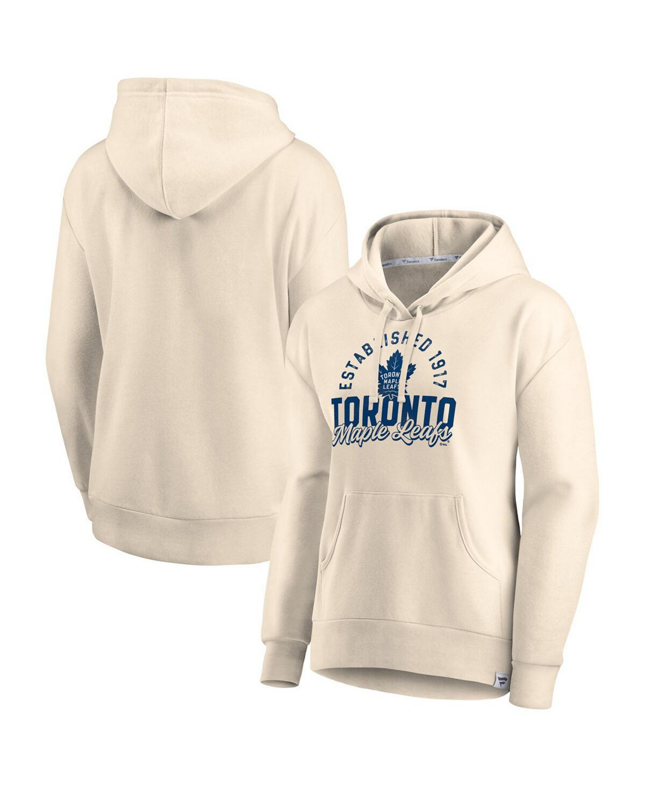 Женская кремовая толстовка Toronto Maple Leafs Carry the Puck Pullover с капюшоном Fanatics