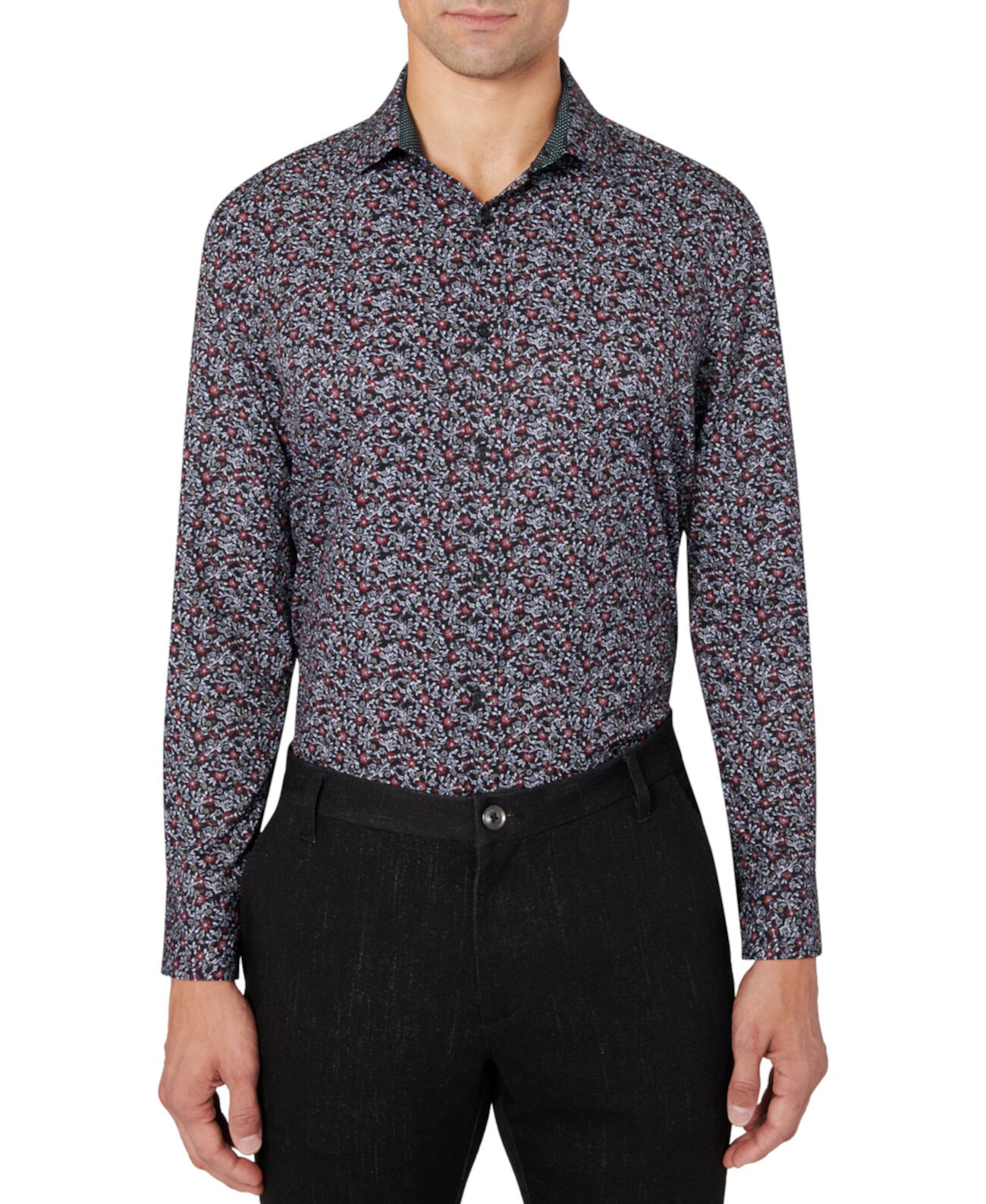 Мужская классическая рубашка Slim Fit Non-Iron Performance Stretch с цветочным принтом Tallia