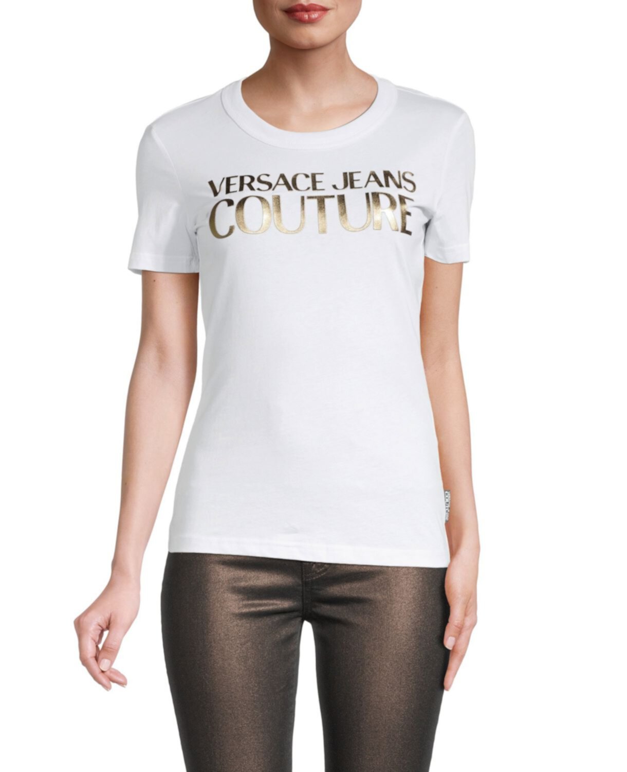Металлизированная футболка с логотипом Versace