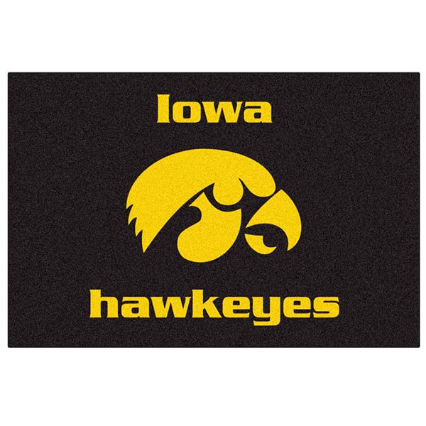 Коврик Iowa Hawkeyes, черно-желтый, 48x76 см, с нескользящей основой Fanmats