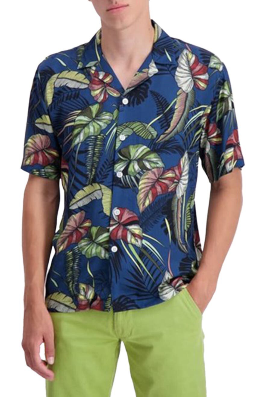 Рубашка с коротким рукавом и принтом Resort Palm Regular Fit Lindbergh