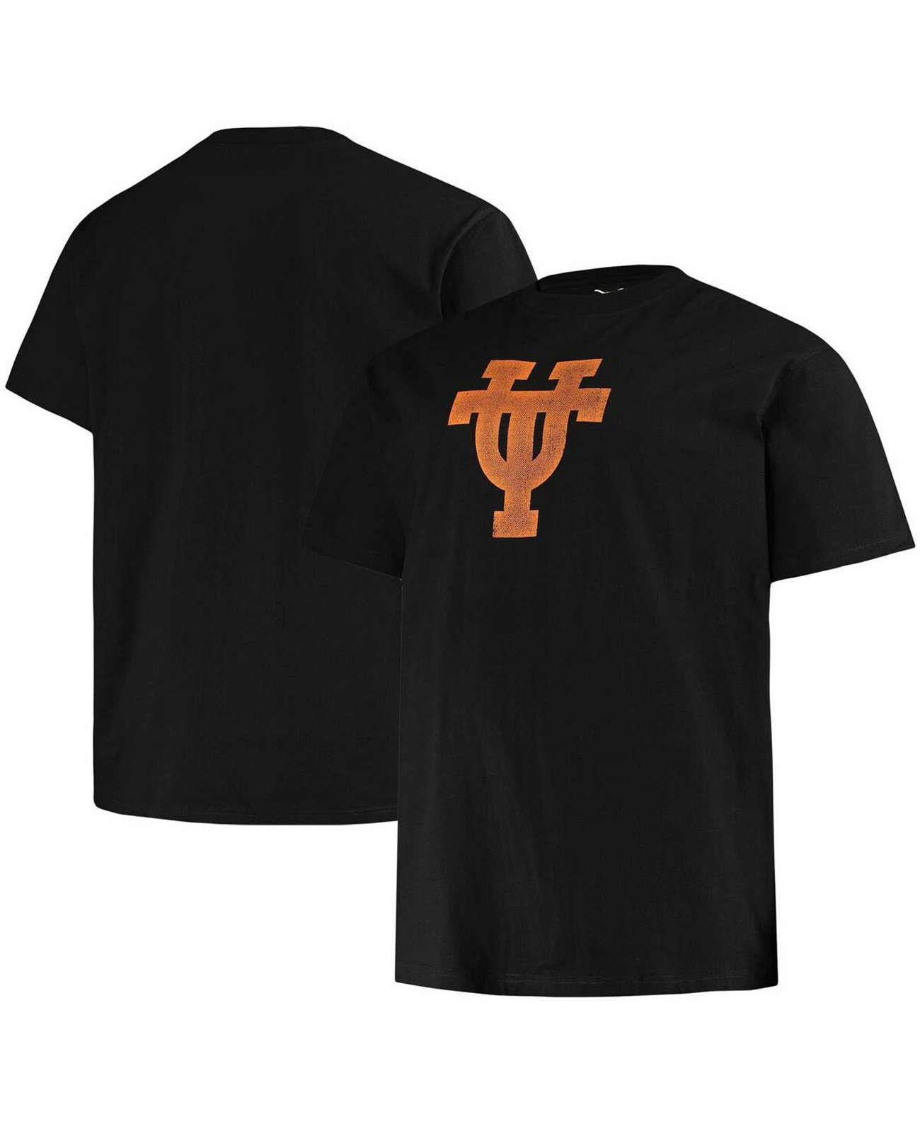 Мужская черная футболка Texas Longhorns Big and Tall Interlock с логотипом Profile