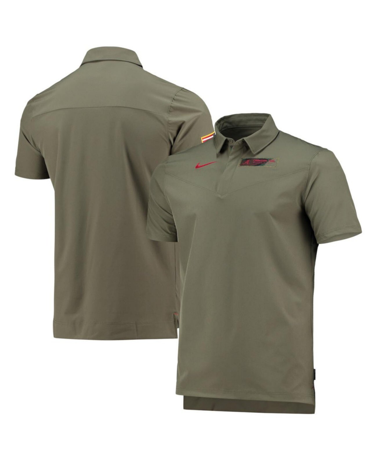 Мужская оливковая рубашка поло Alabama Crimson Tide UV Collegiate Performance Nike