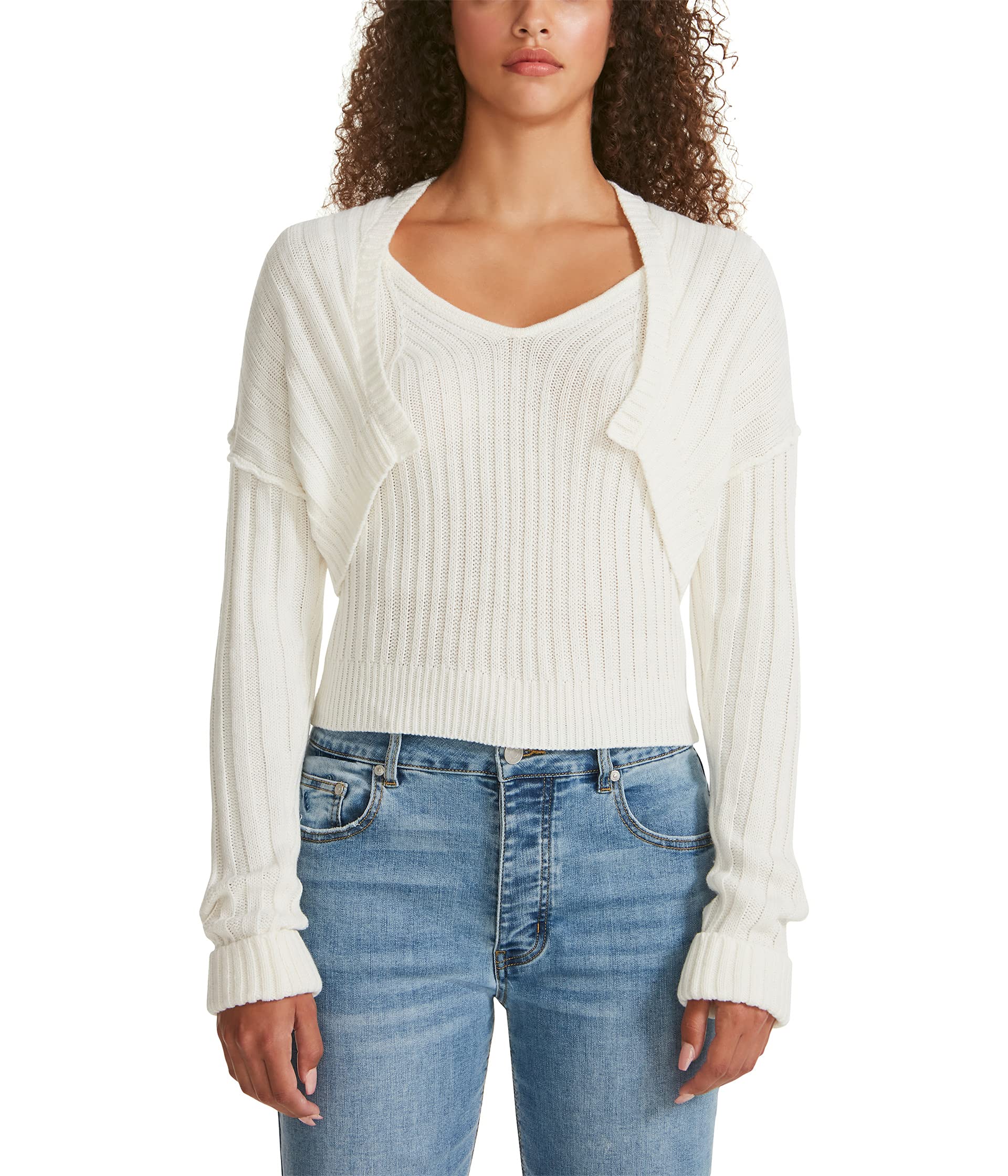 Rib Sweater Shrug with Tank Set Madden Girl