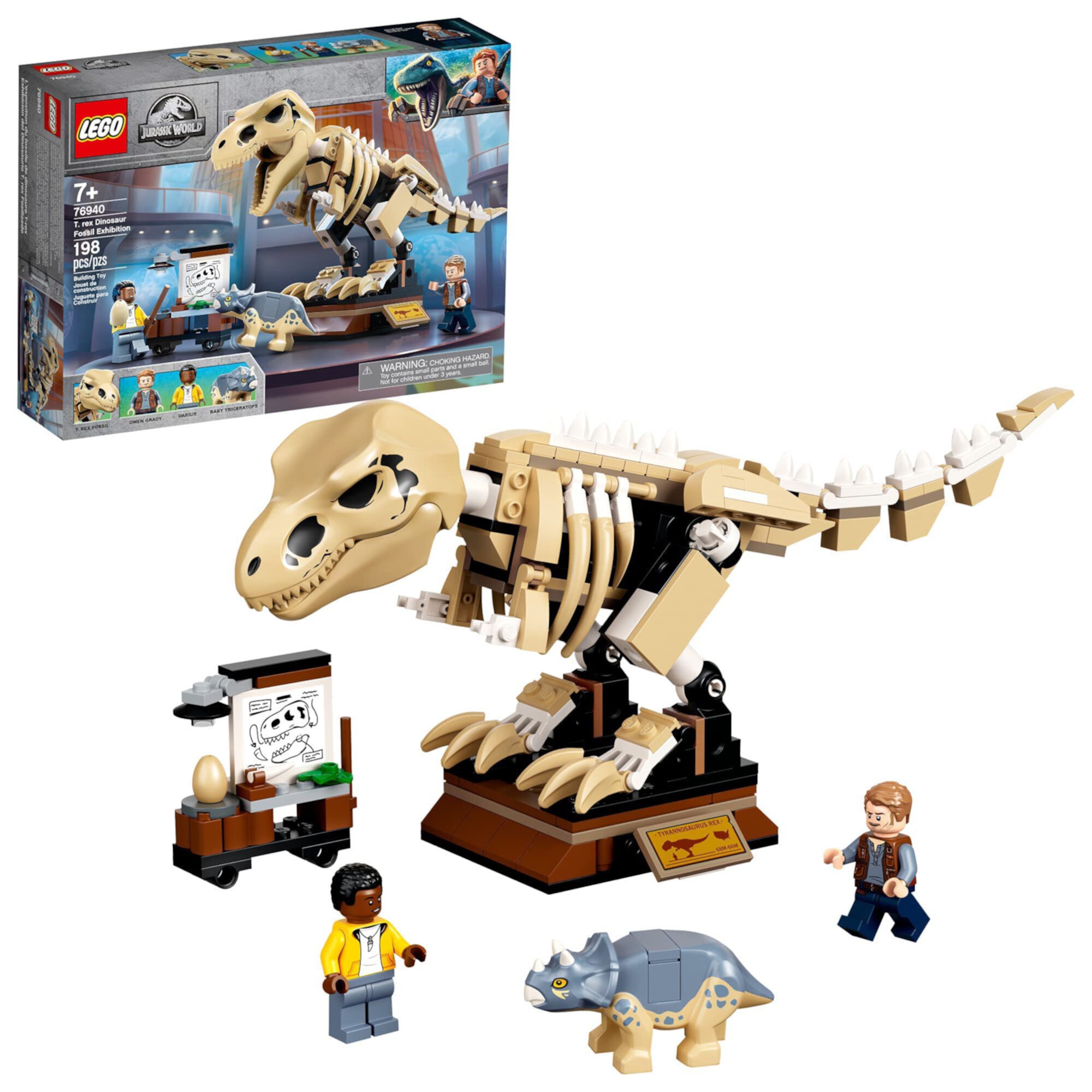 LEGO Jurassic World T. rex Dinosaur Fossil Exhibition 76940 Строительный набор; Крутой игрушечный игровой набор для детей; Новый 2021 (198 шт.) Lego
