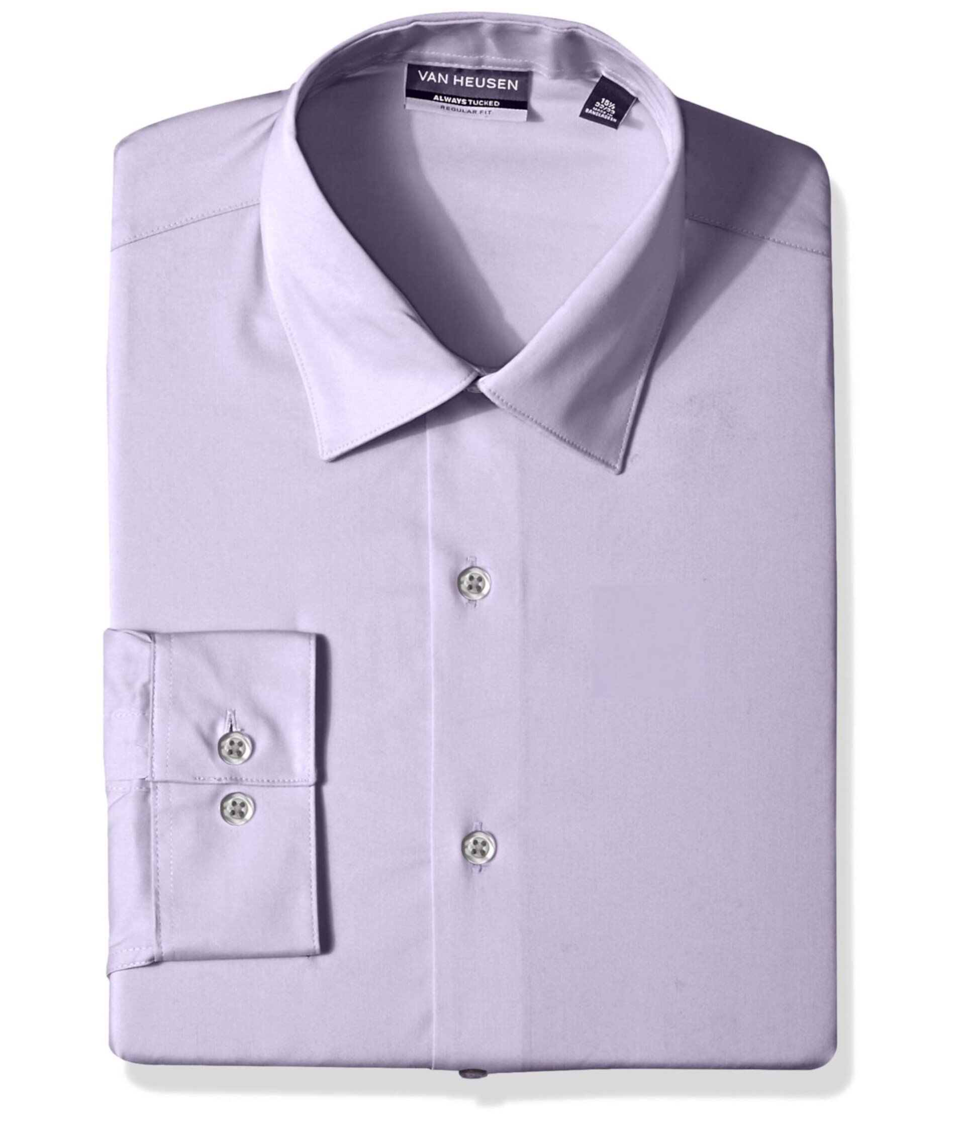 Классическая рубашка Always Tucked из однотонного эластичного материала стандартного кроя Van Heusen