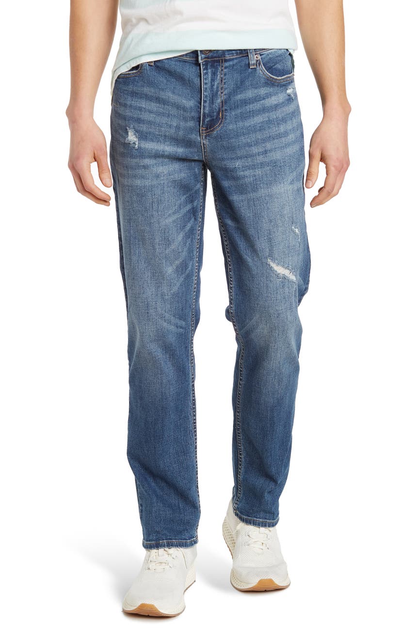 Рваные узкие прямые джинсы Oliver Logan