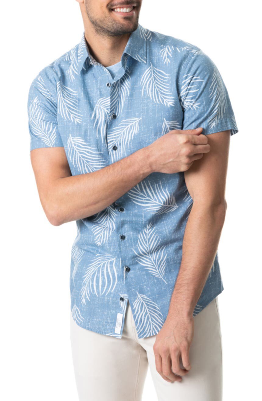 Рубашка на пуговицах с коротким рукавом и короткими рукавами Rodd & Gunn Martains Bay классического кроя с принтом RODD AND GUNN