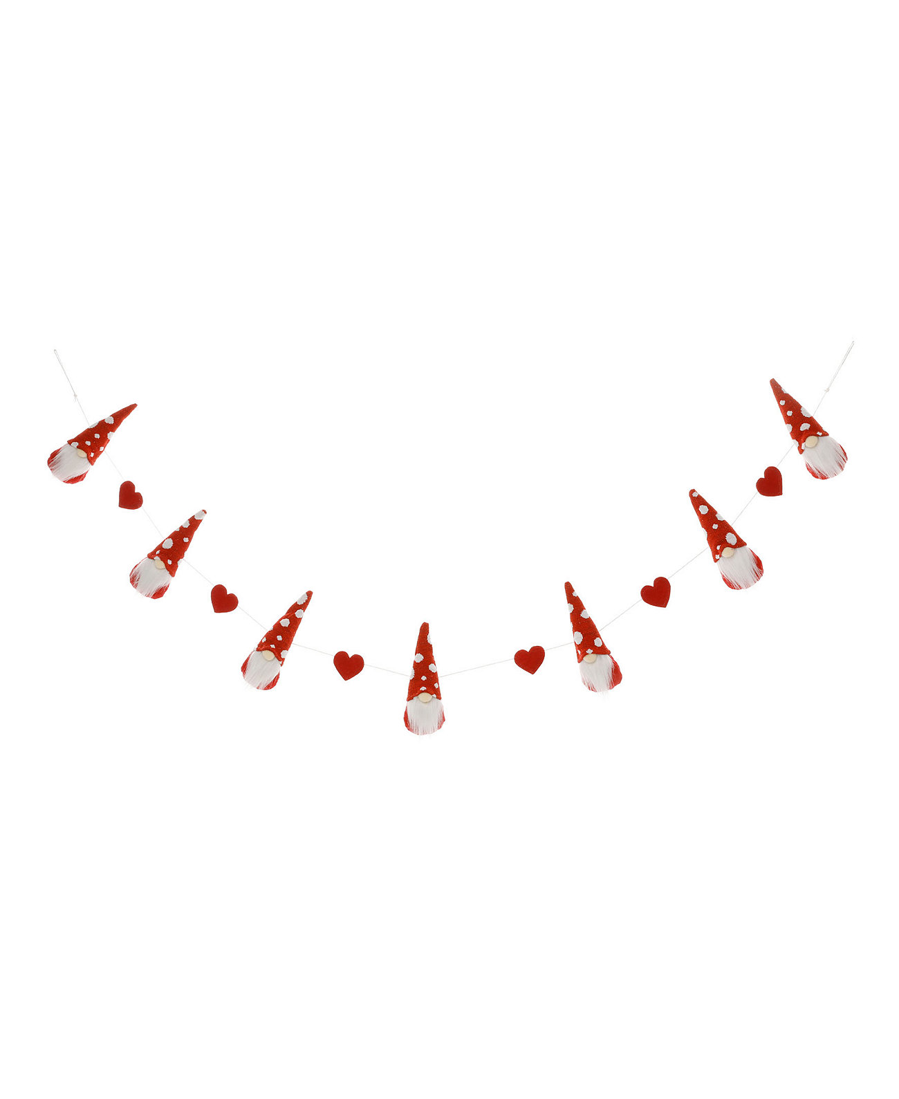 72" Valentine's Gnome and Heart Garland Glitzhome