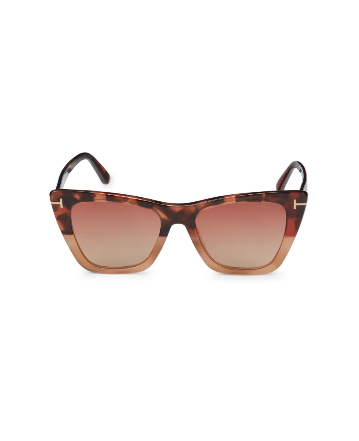 Солнцезащитные очки «кошачий глаз» в квадратной оправе 53 мм Tom Ford