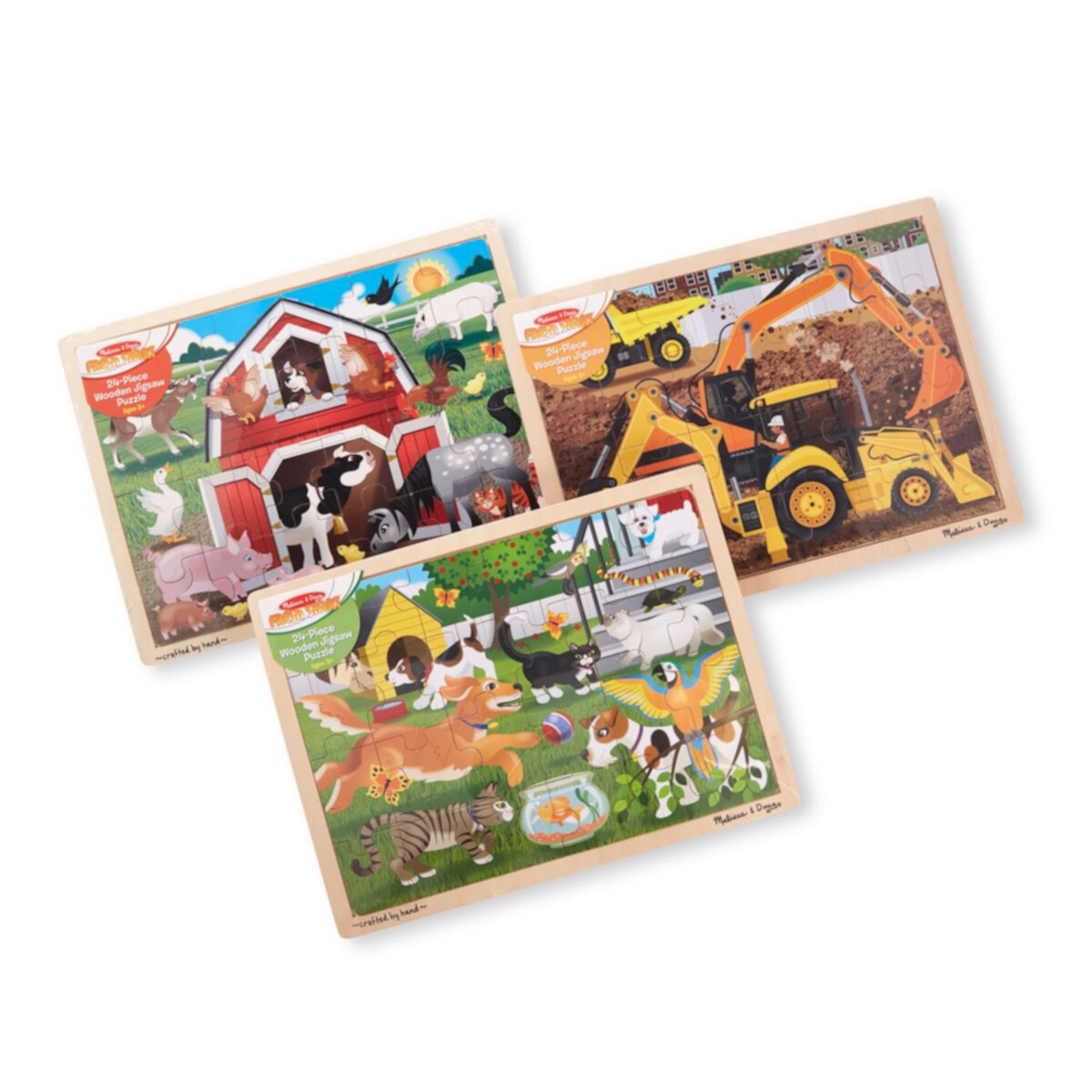 Головоломка Melissa & Doug 24 детали - Ферма, Строительство, Домашние животные Melissa & Doug