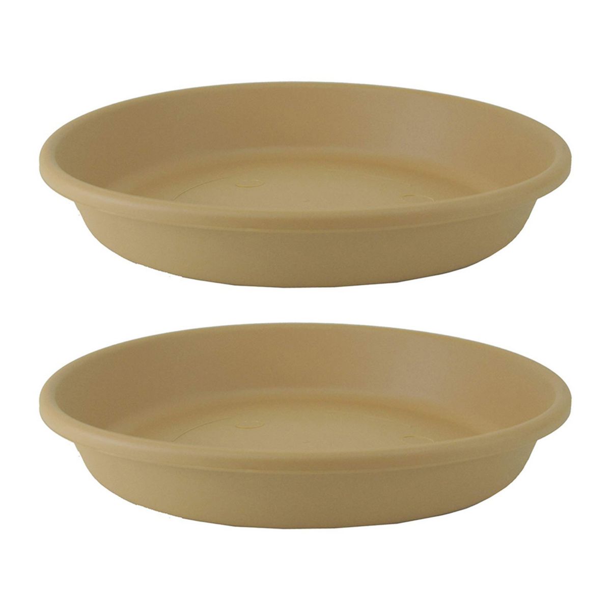 HC Companies Classic 24 Inch Round Flower Pot Plant Saucer, Sandstone (2 Pack) The HC Companies