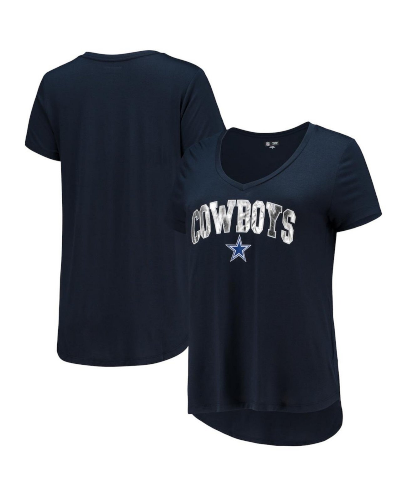 Женская темно-синяя футболка Dallas Cowboys Core из фольги New Era