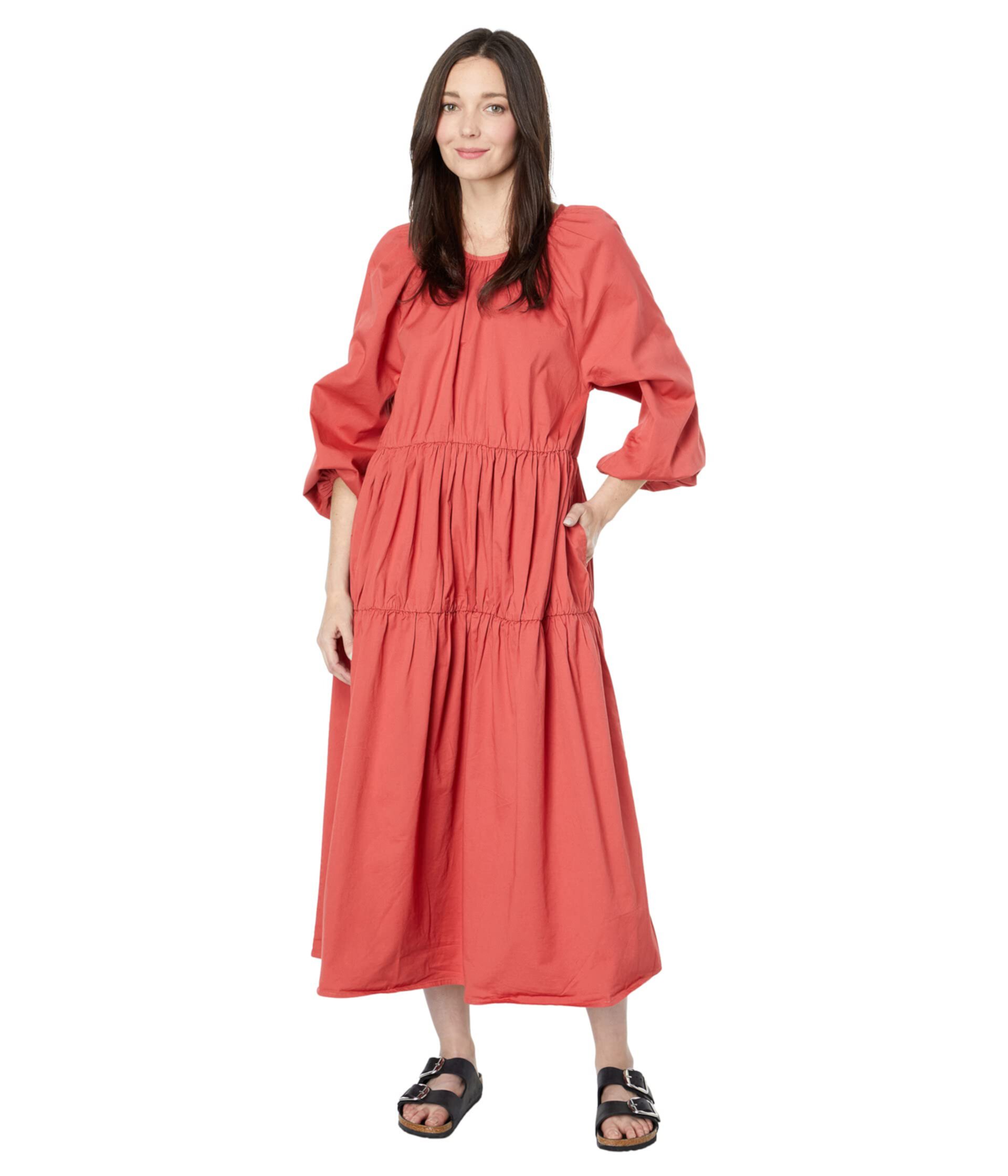 Shirred Cotton Woven Tiered Dress Sundry