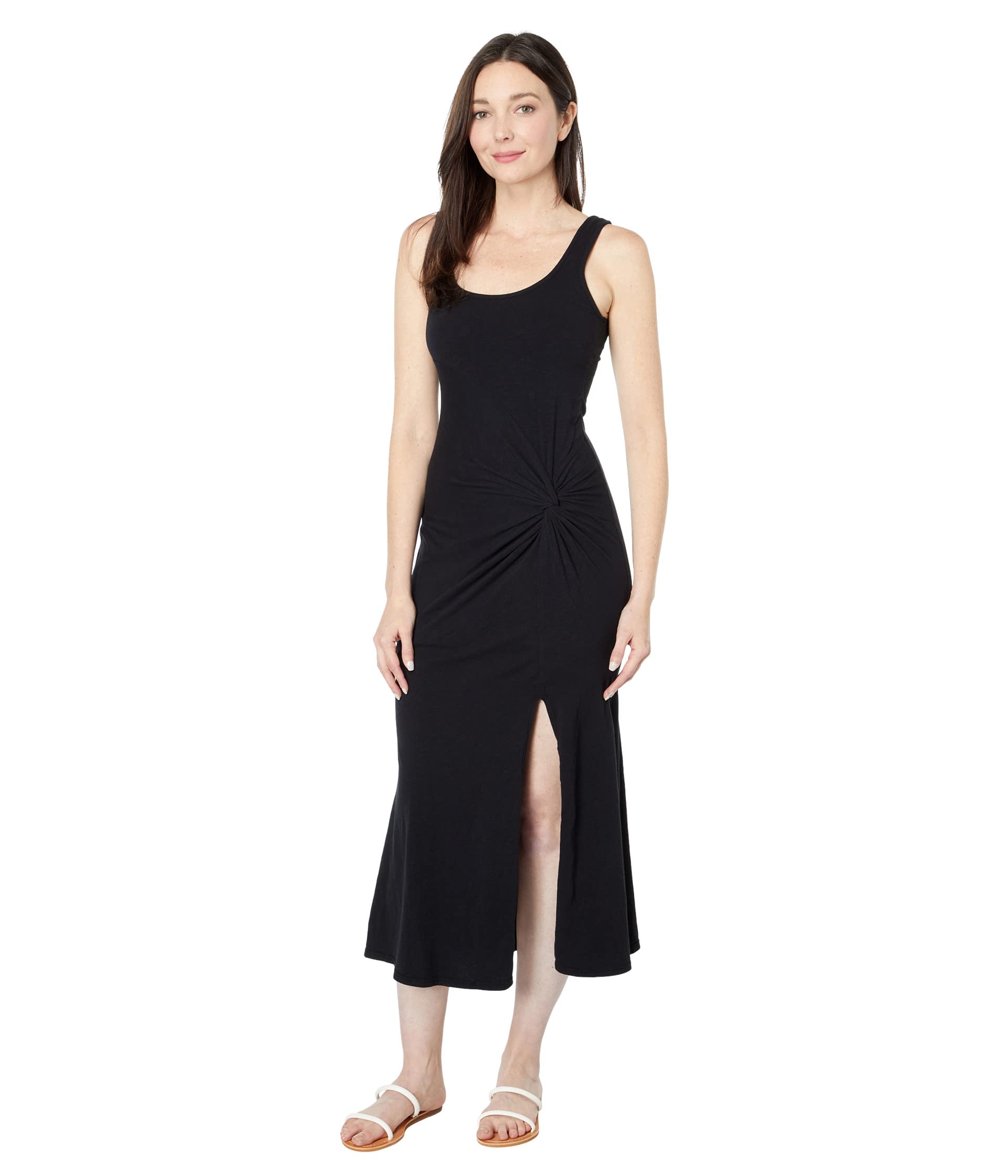 Twist Front Sleeveless Dress in Cotton Spandex Sundry