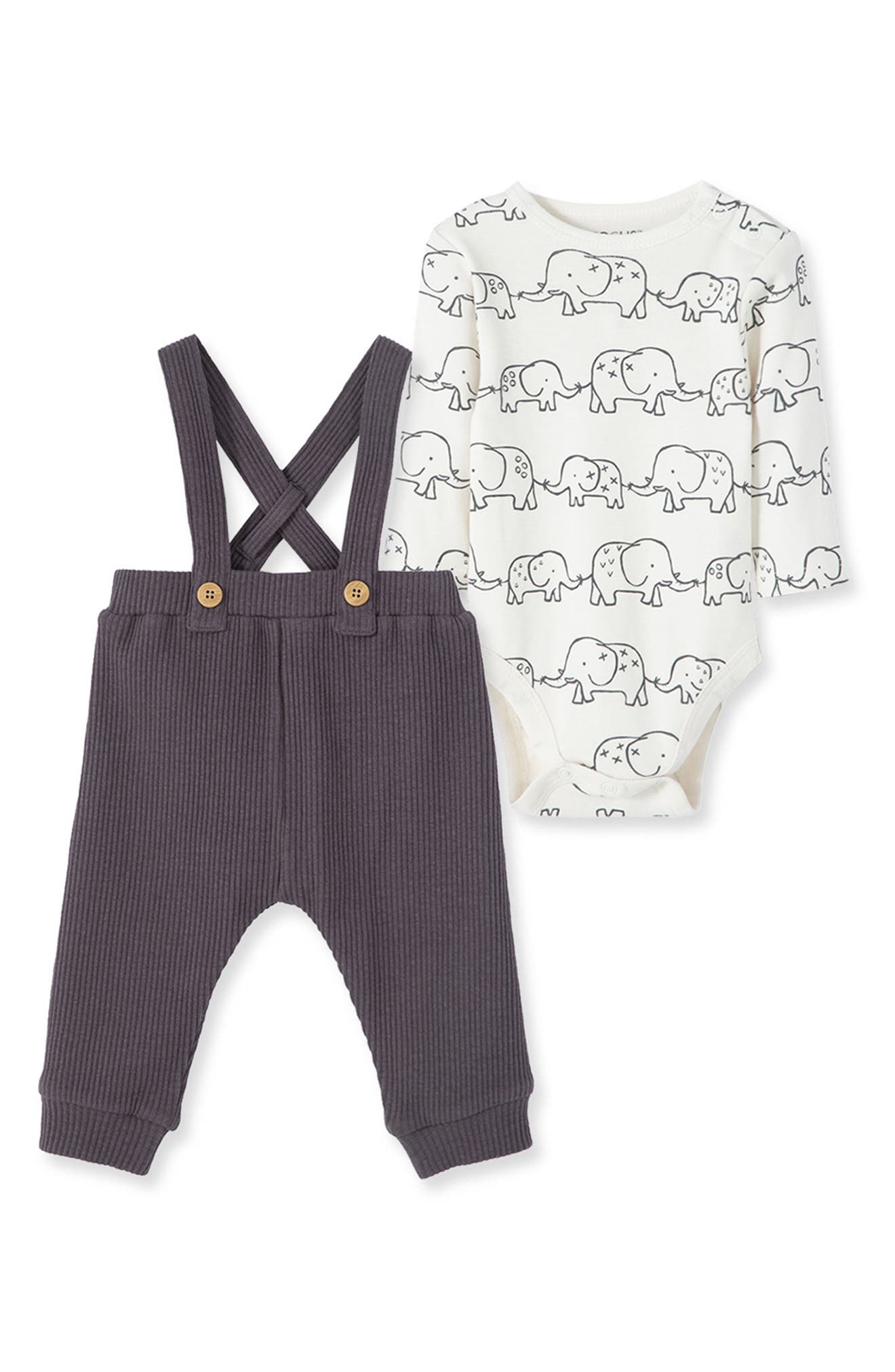 Боди и брюки с принтом слона, комплект из 2 предметов FOCUS