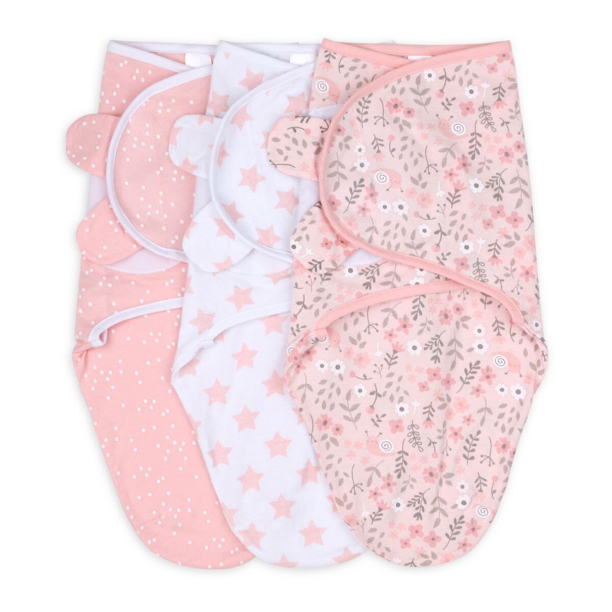 Детское одеяло The Peanutshell Pink Floral Stars 3-pack The Peanutshell