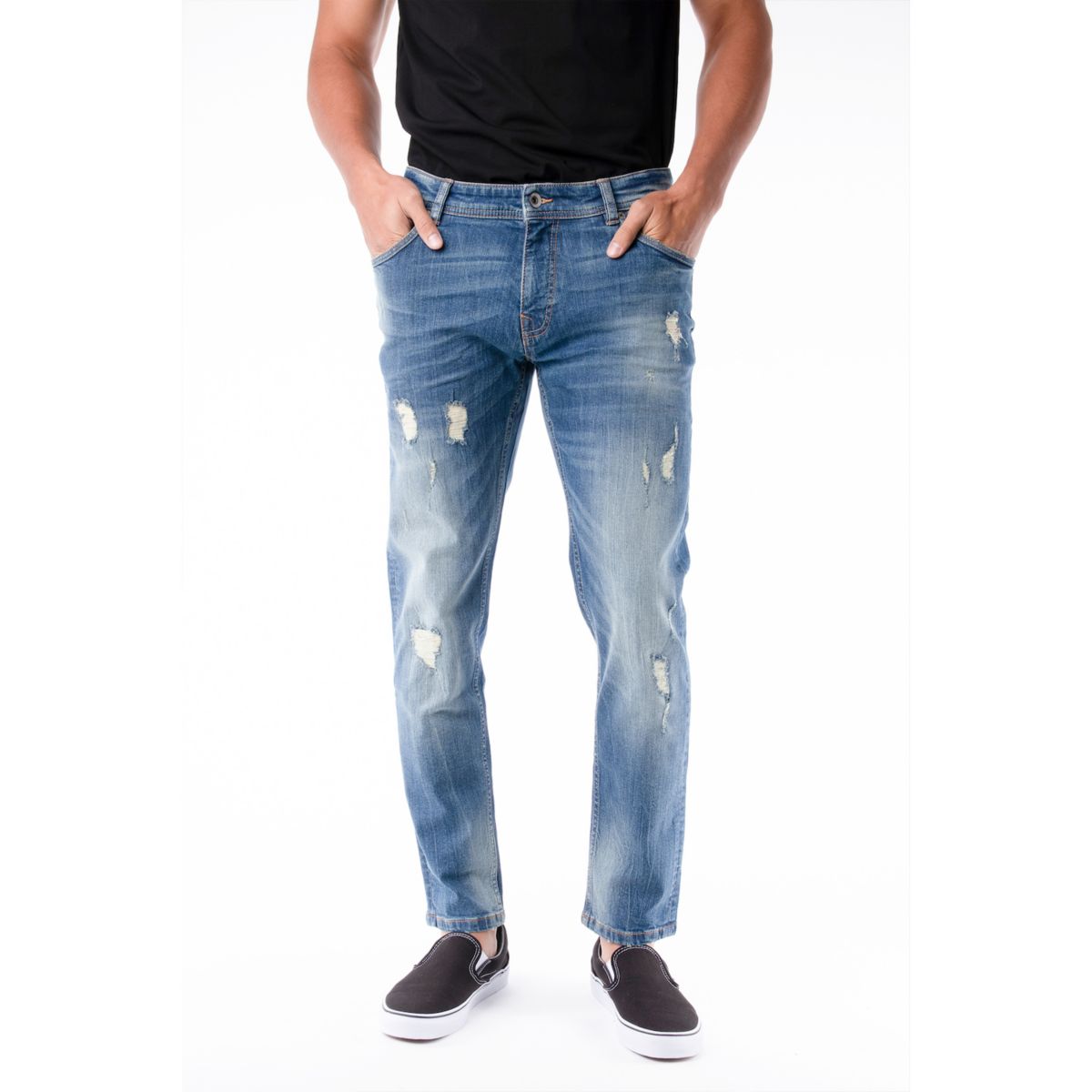 Мужские джинсы-скинни RawX с эффектом потертости стрейч RawX