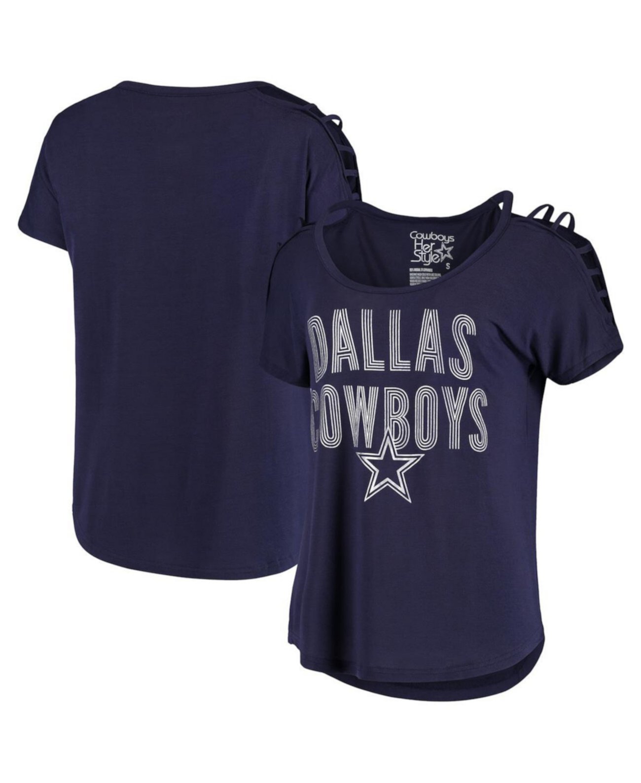 Женская темно-синяя футболка Ursula с круглым вырезом Dallas Cowboys
