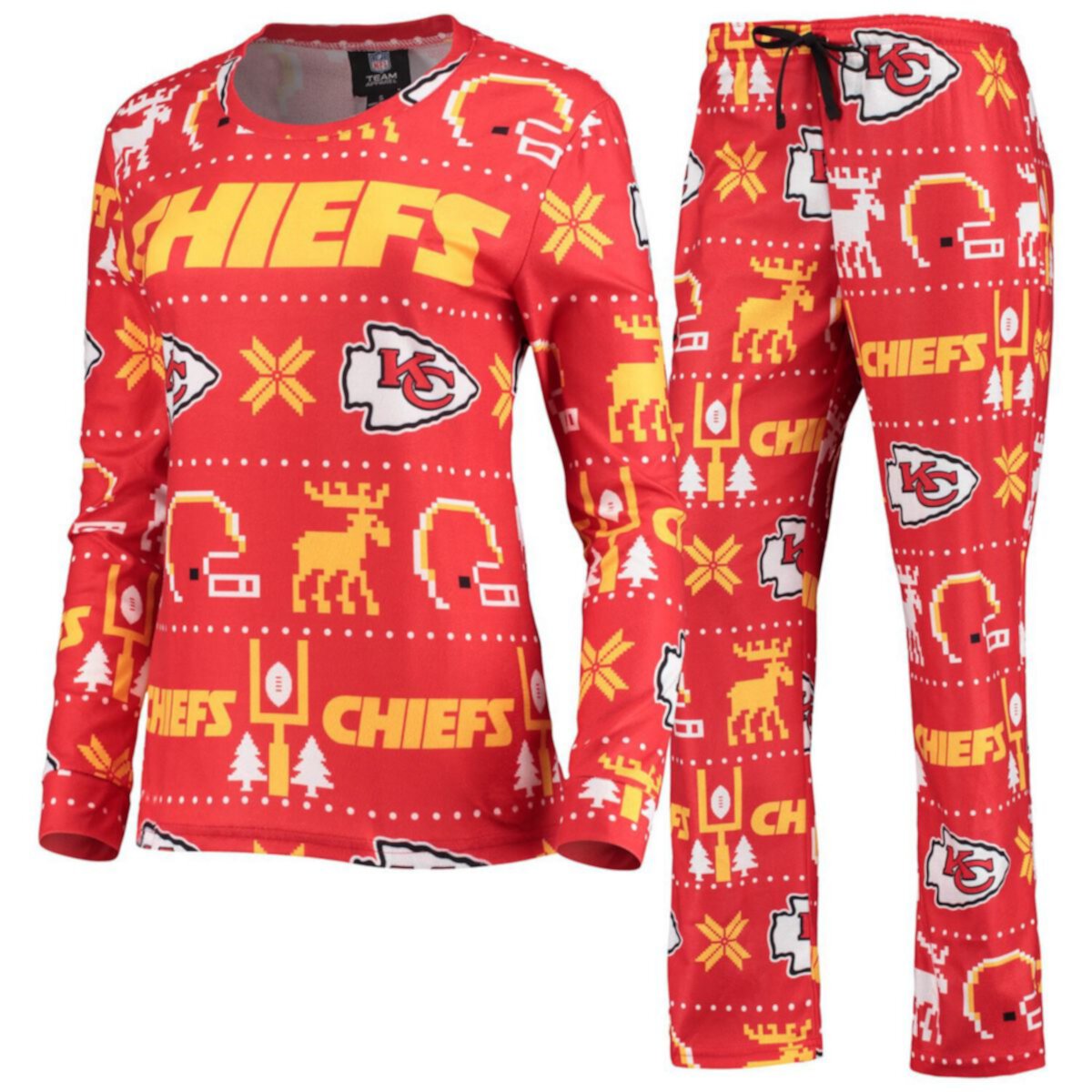 Женский комплект пижамы FOCO Red Kansas City Chiefs Ugly Pyjamas Unbranded