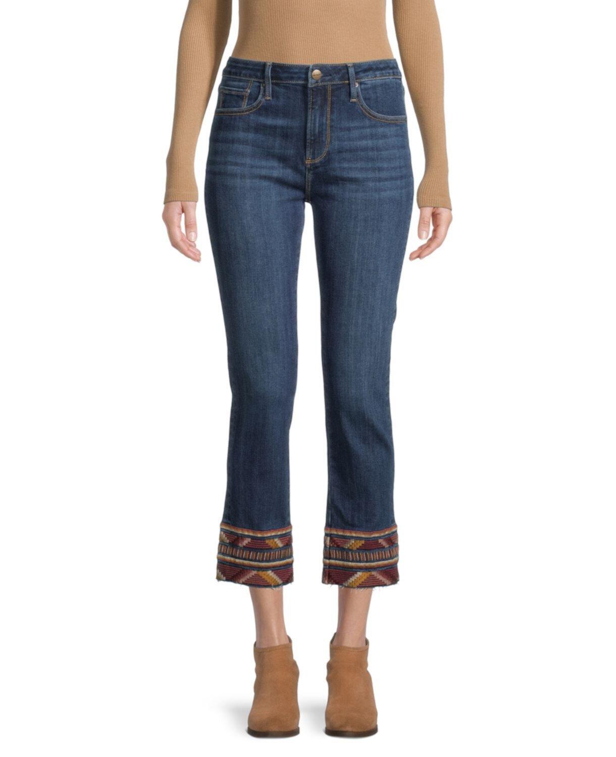 Укороченные джинсы Colette с манжетами и вышивкой Driftwood