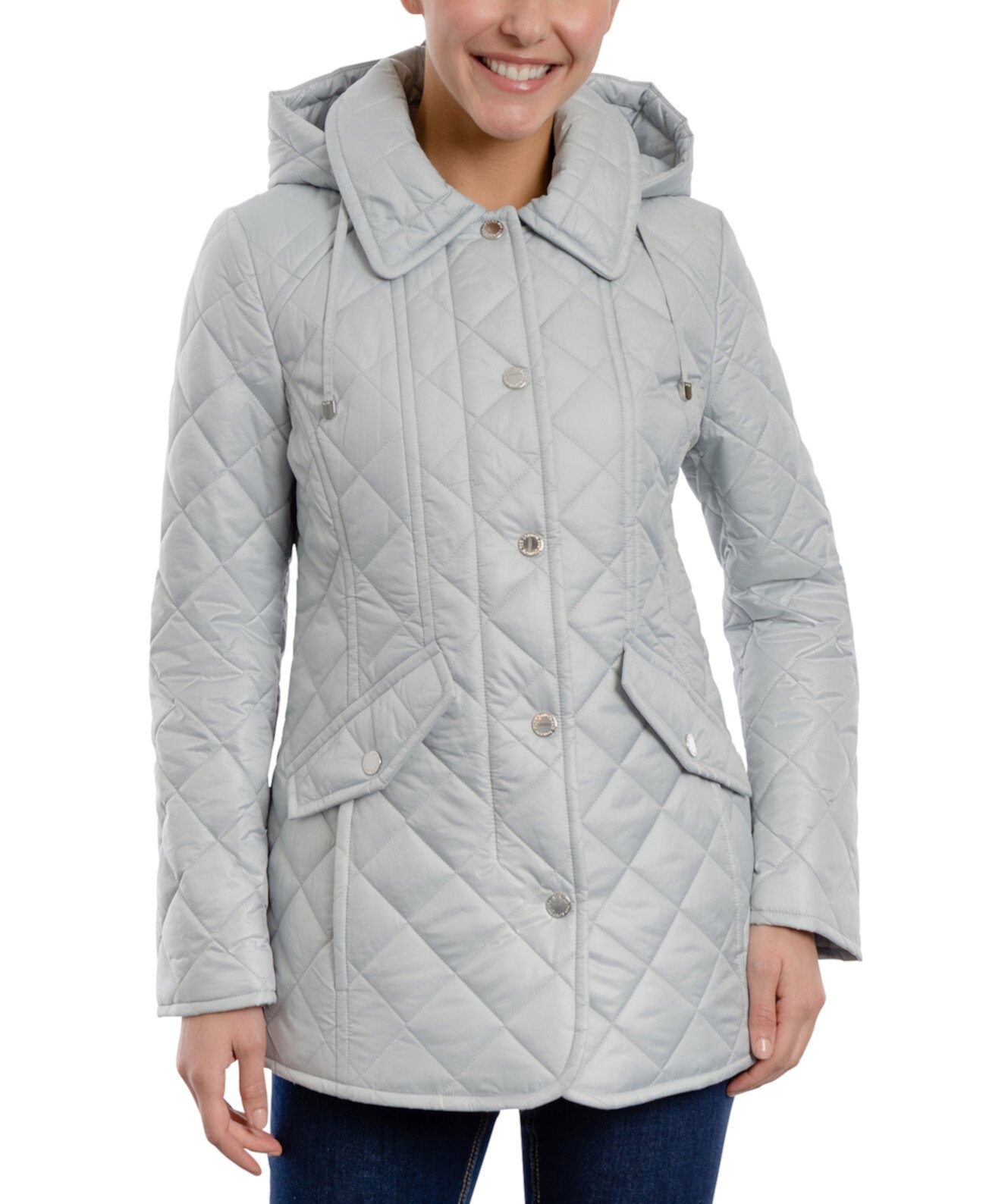 Женское стеганое пальто с капюшоном London Fog