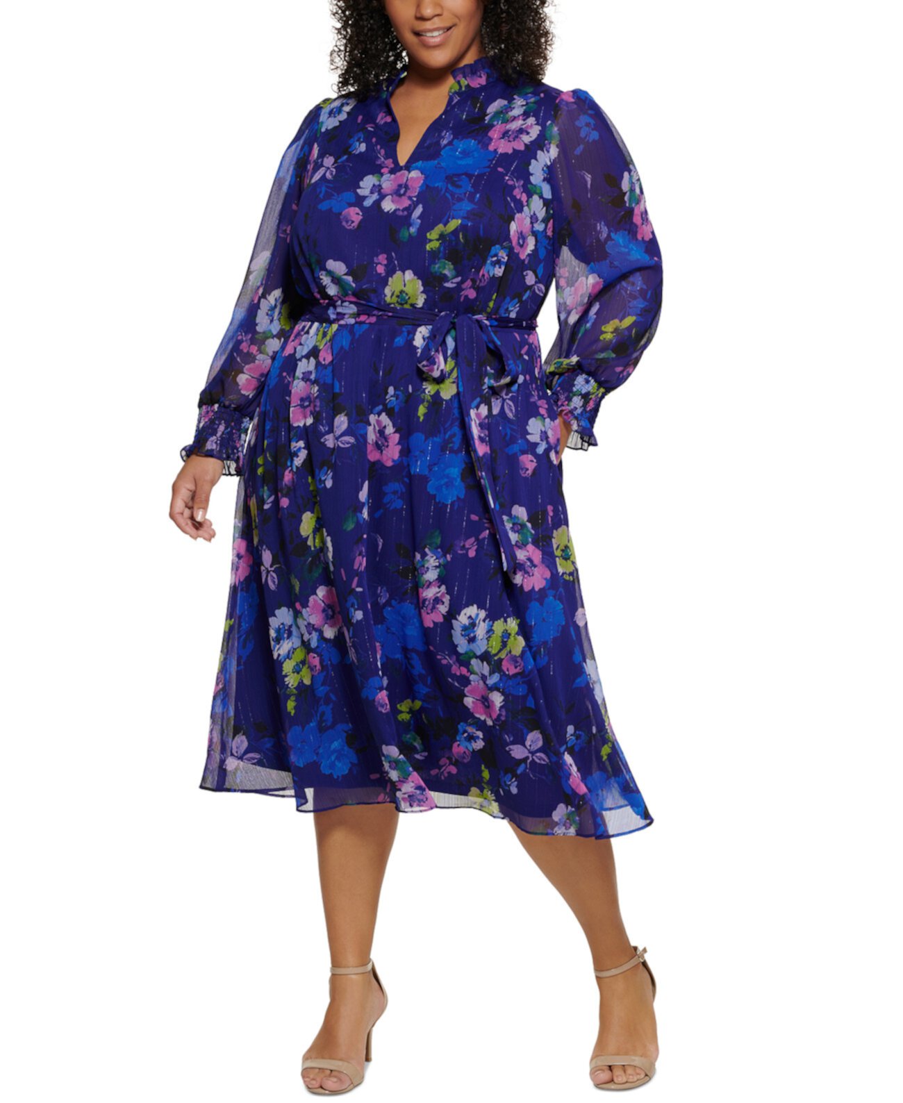 Платье миди с цветочным принтом больших размеров Jessica Howard
